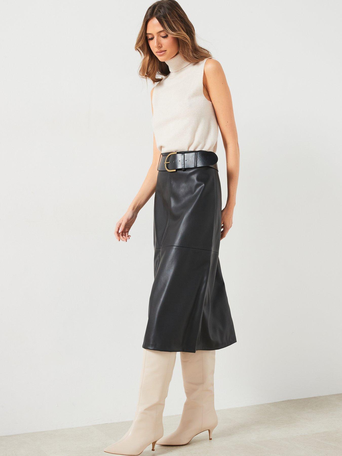 mango-leather-effect-midi-skirt-blackdetail