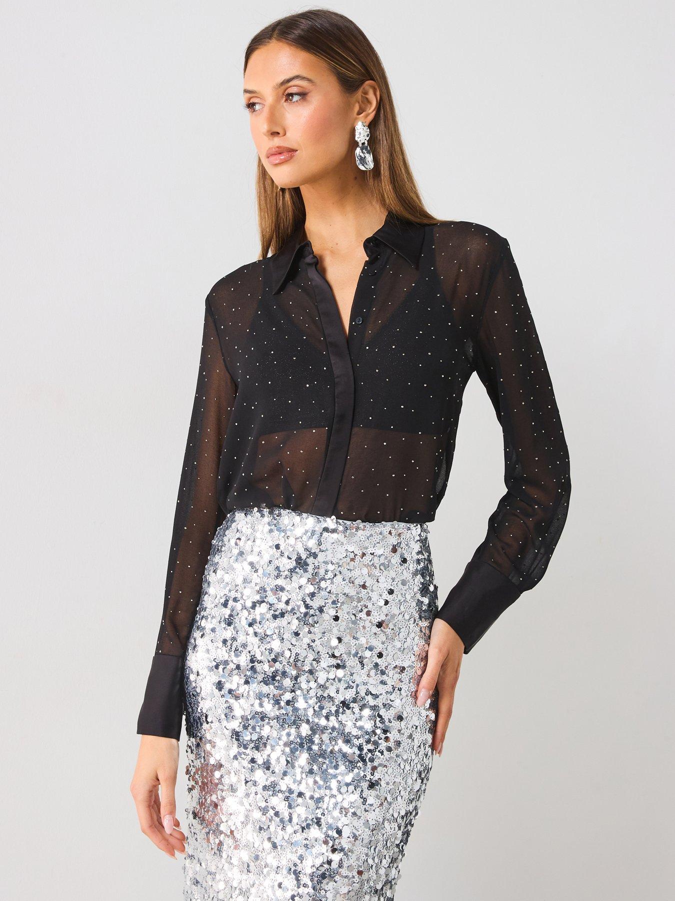 mango-rhinestone-sheer-shirt-blackfront