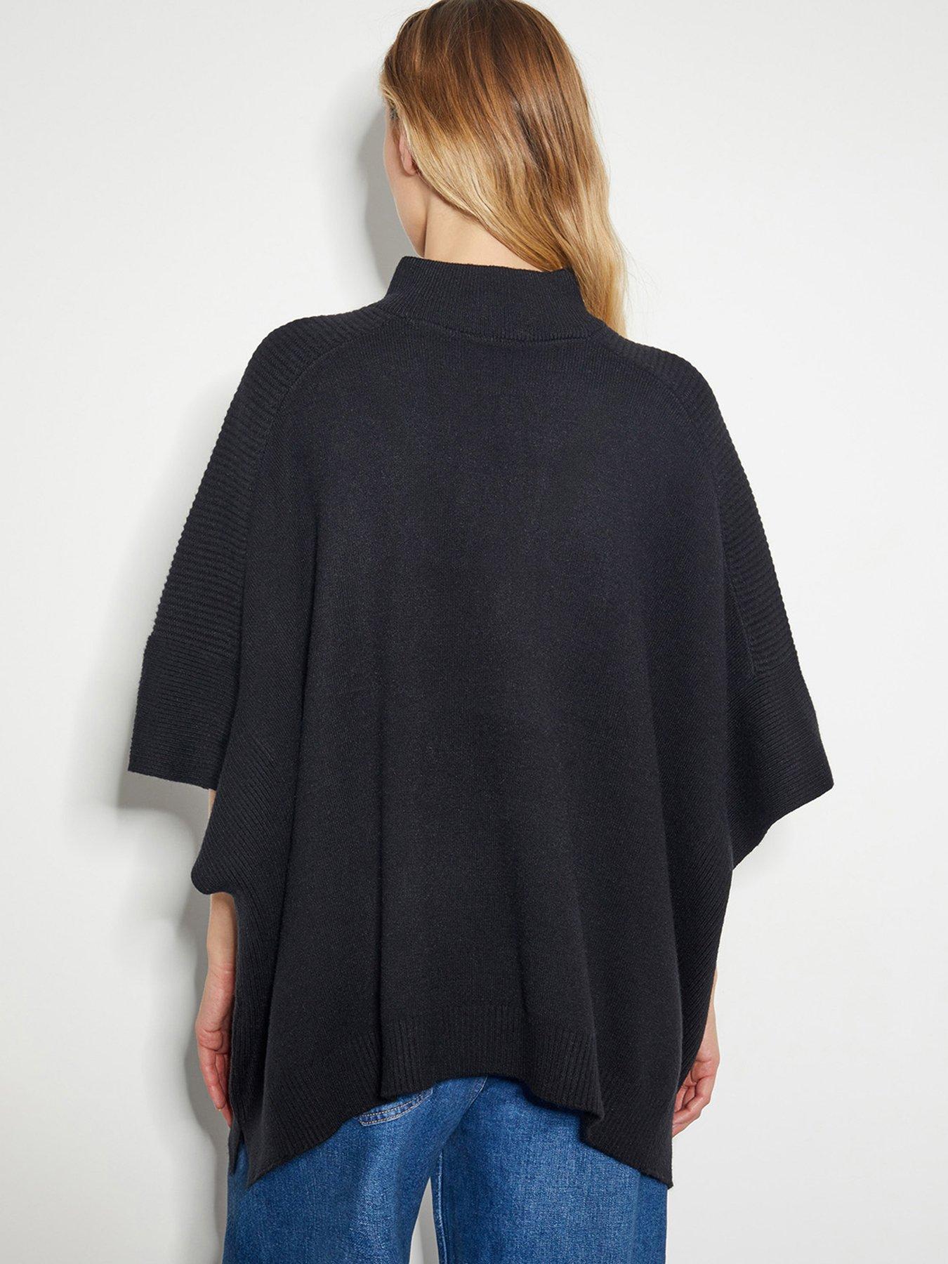 monsoon-zip-high-neck-poncho-blackstillFront