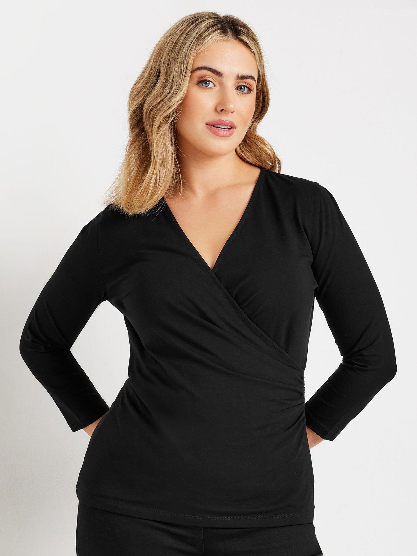 mco-34-sleeve-wrap-top-black