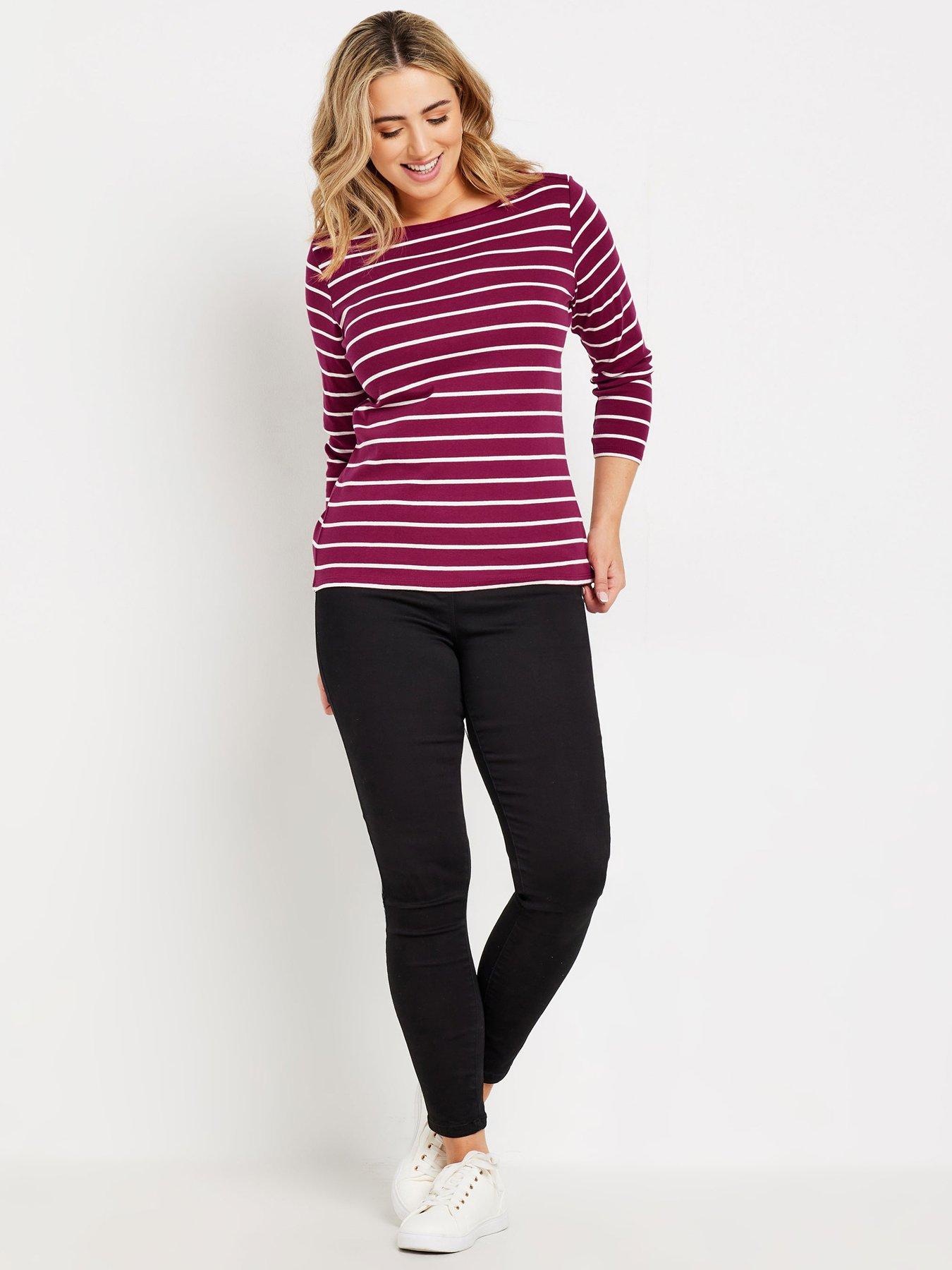 mco-stripe-34-sleeve-slash-neck-topback