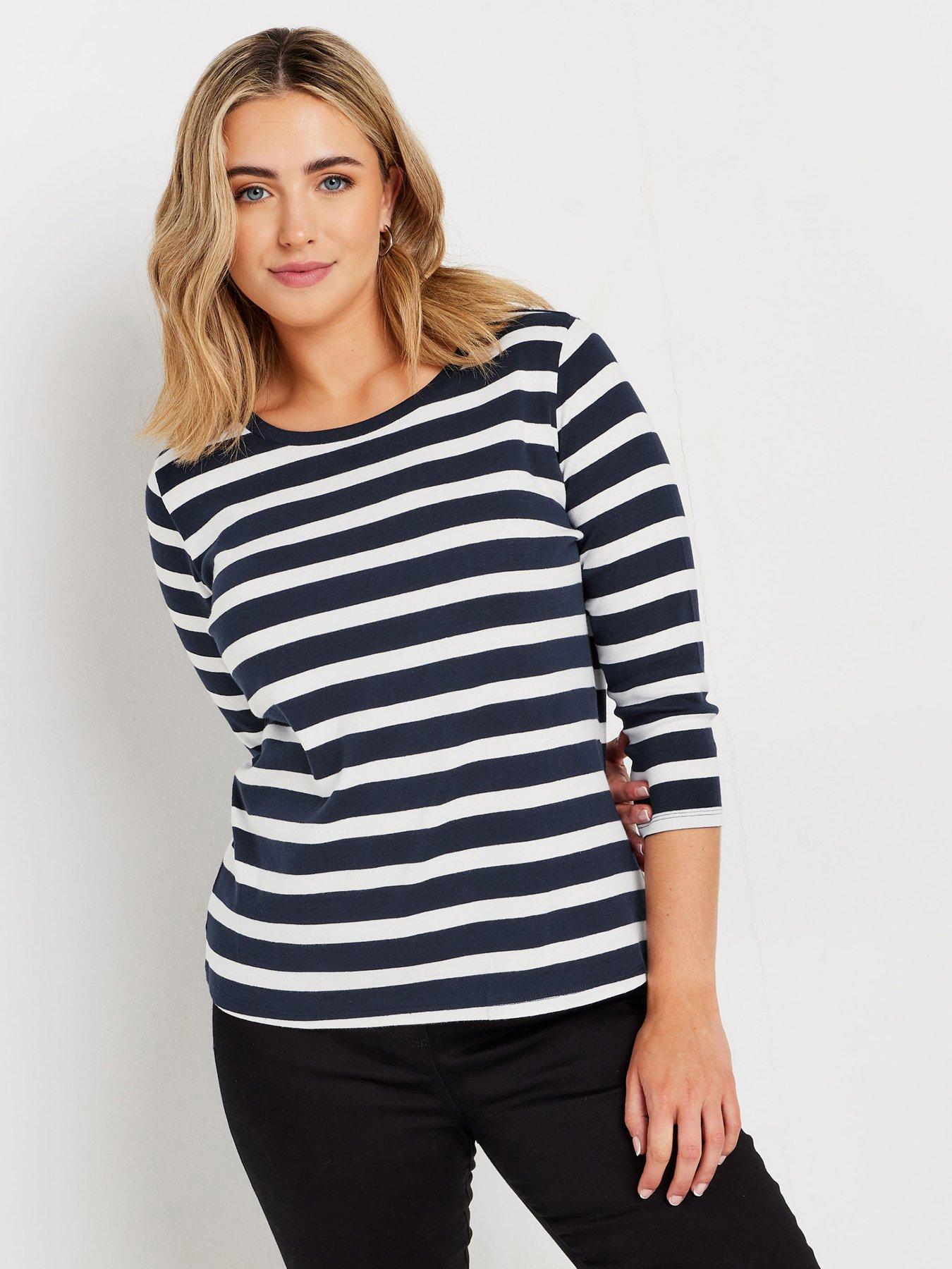 mco-stripe-34-sleeve-crew-neck-t-shirt-blue