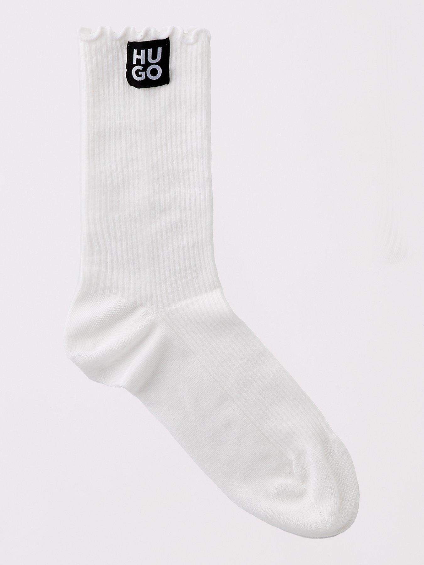 hugo-frilled-patch-logo-ankle-socks-whitestillFront