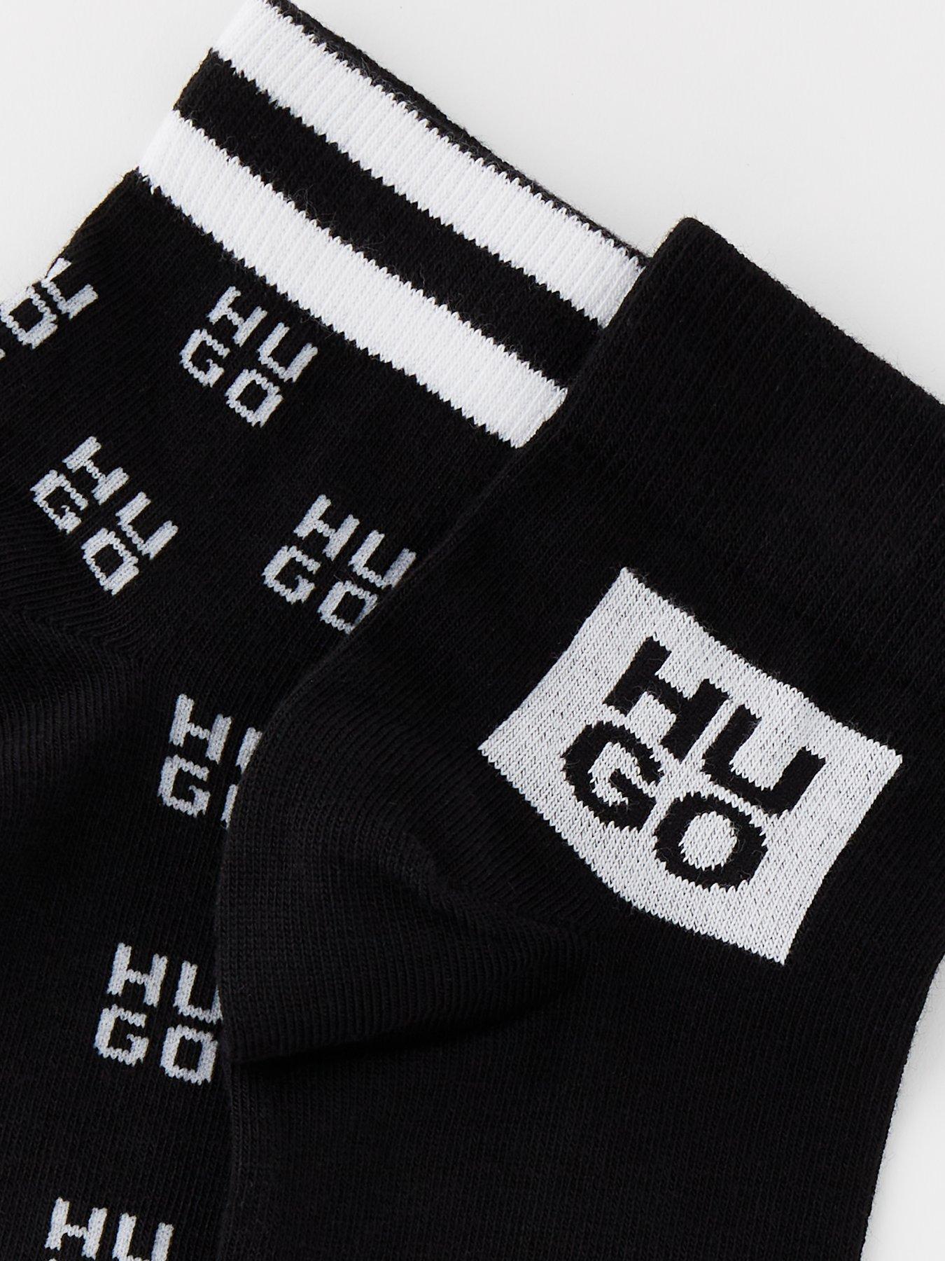 hugo-2-pack-stacked-logo-ankle-socks-blackstillFront