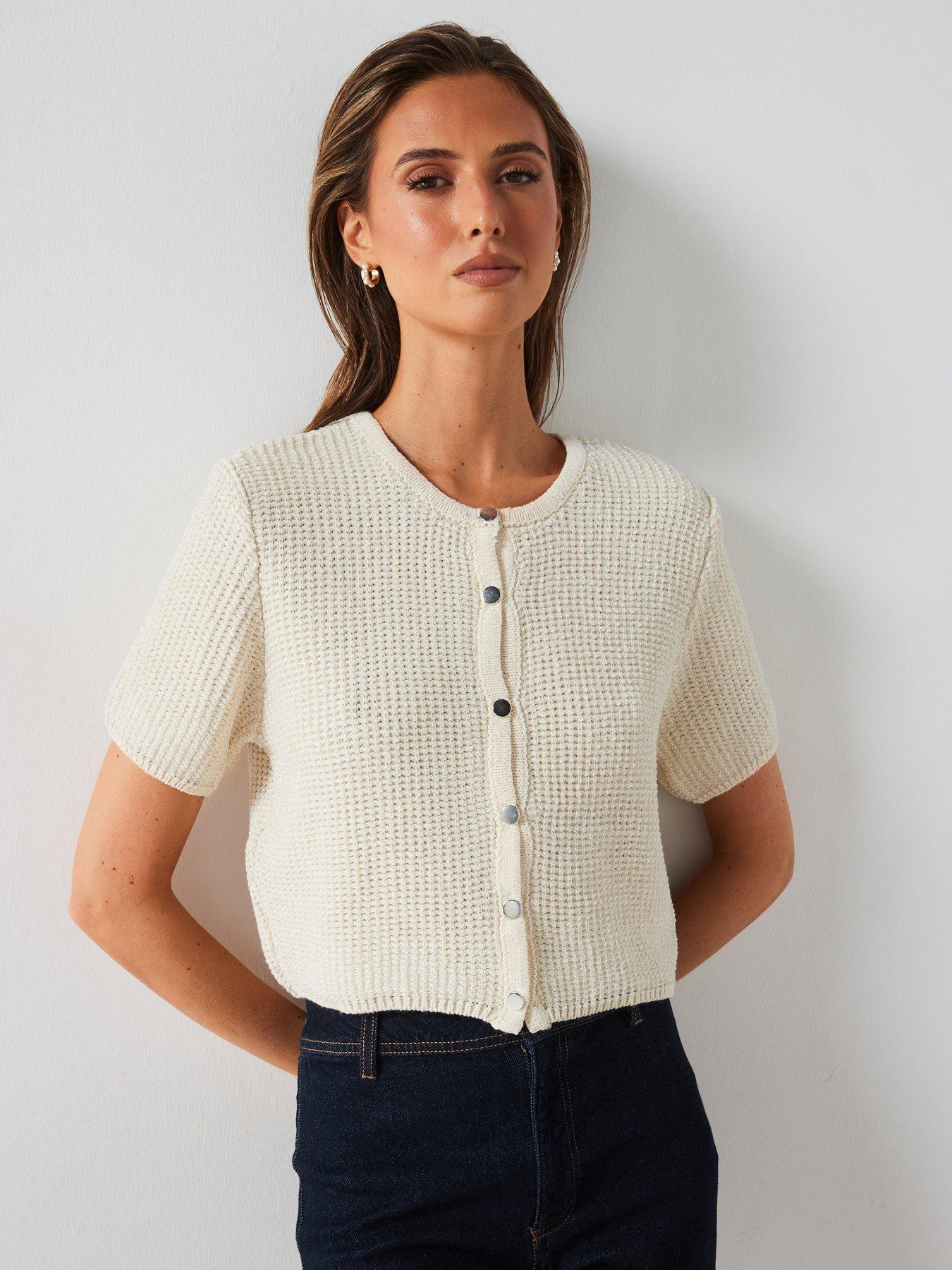 mango-knitted-short-sleeved-cardigan-cream