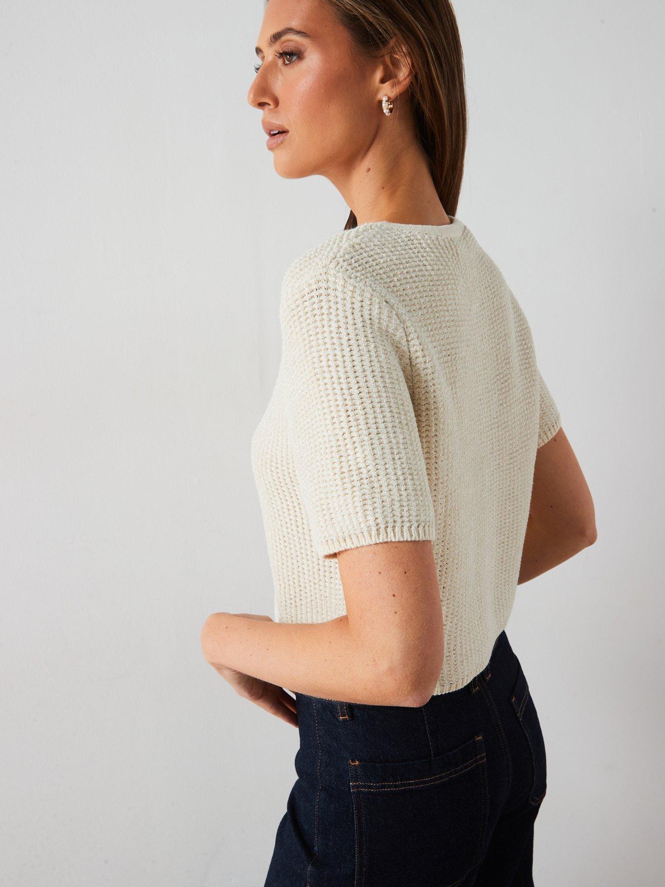 mango-knitted-short-sleeved-cardigan-creamstillFront