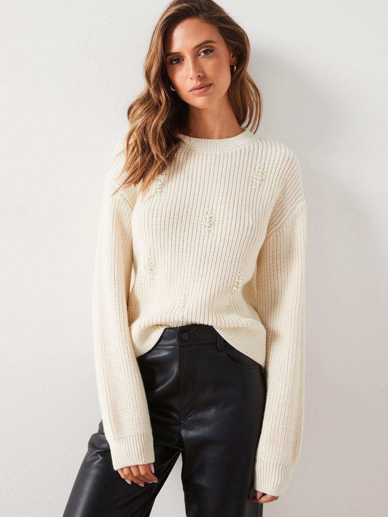 mango-pearl-embellished-jumper-cream