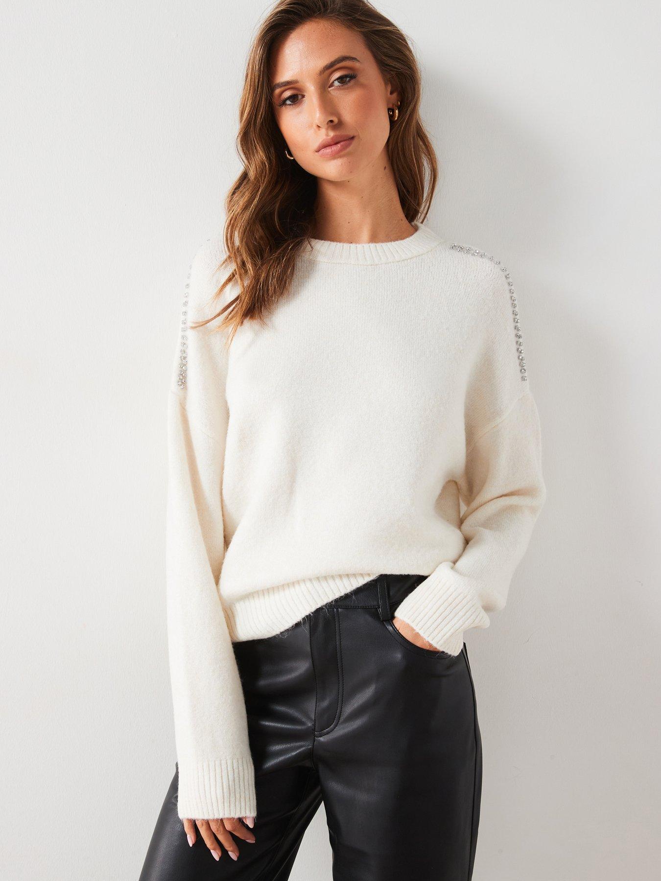 mango-embellished-shoulder-jumper-cream