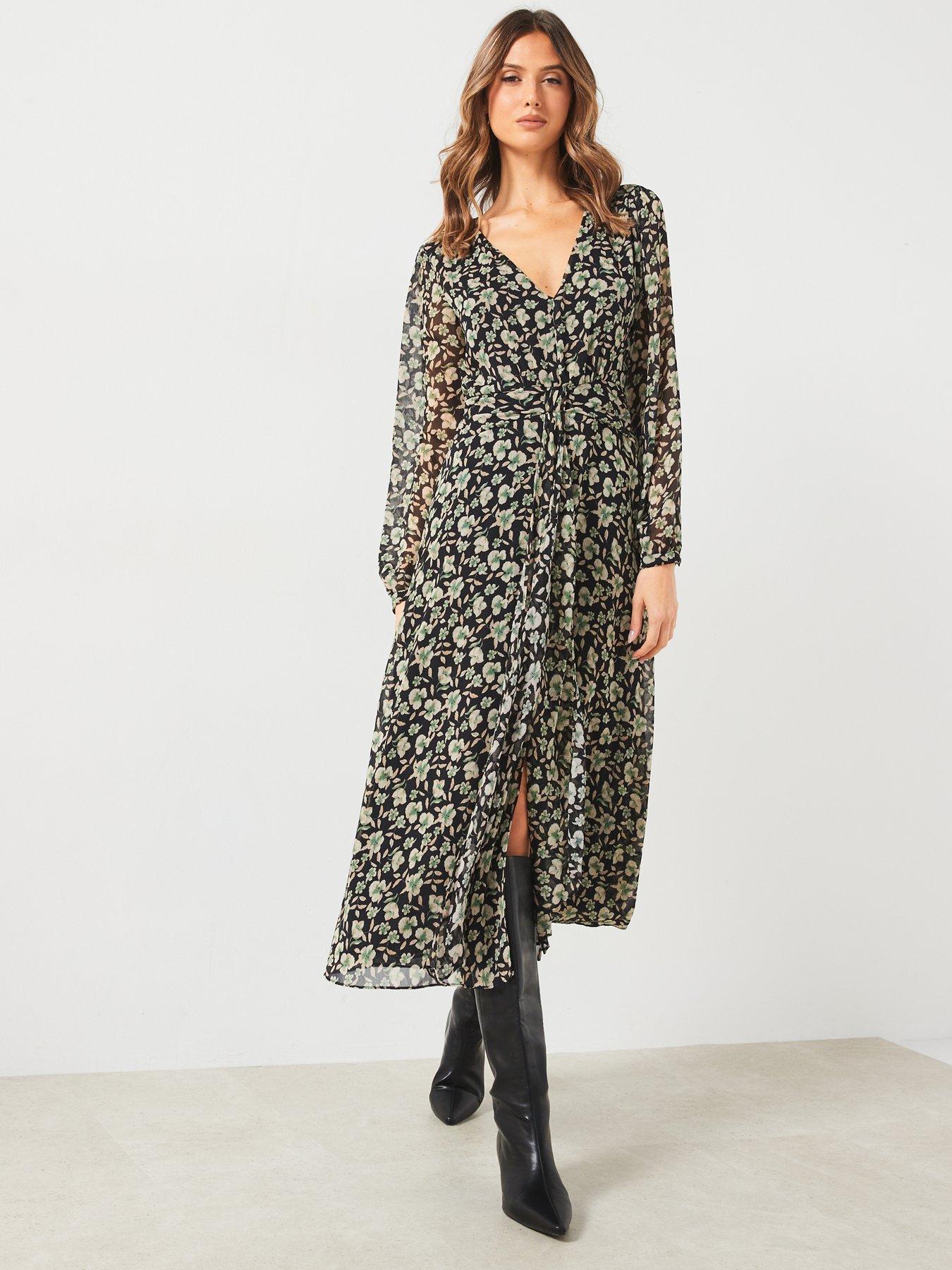 mango-printed-chiffon-midi-dress-blackback