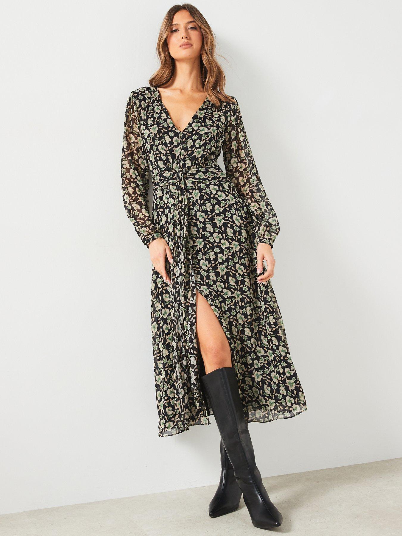 mango-printed-chiffon-midi-dress-blackdetail