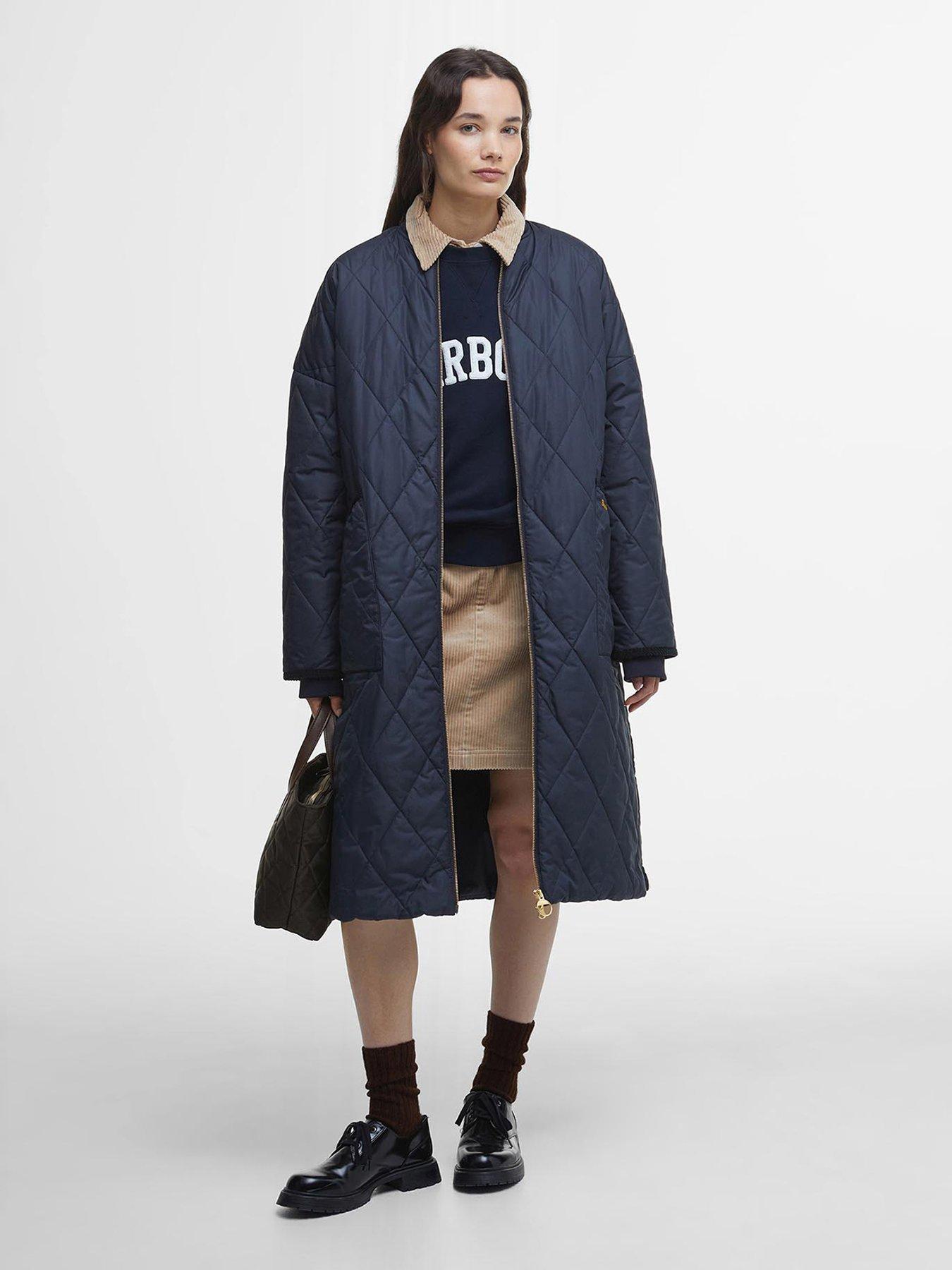 Image 1 of 6 of Barbour Rhea Quilted Coat - Navy