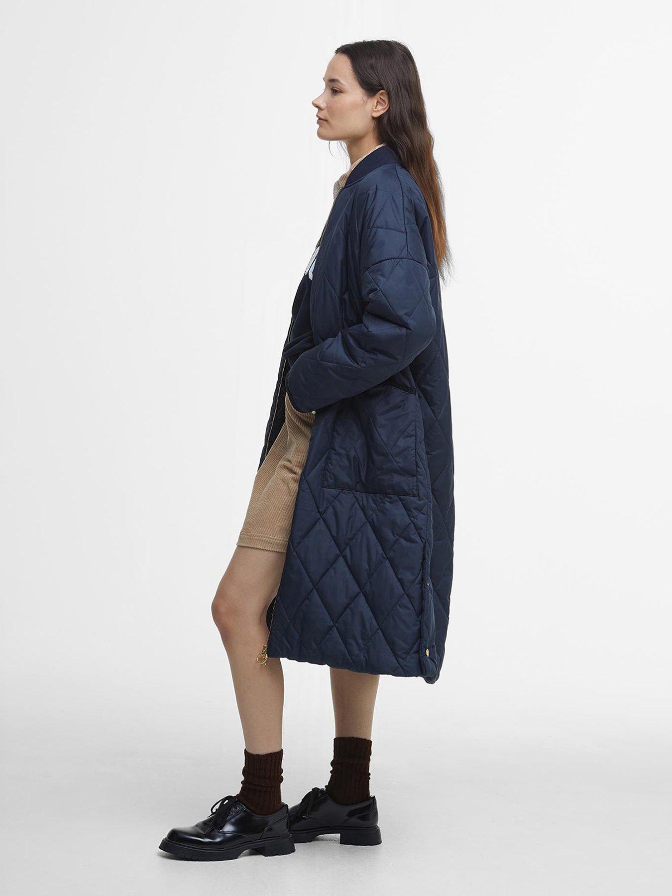 Image 3 of 6 of Barbour Rhea Quilted Coat - Navy