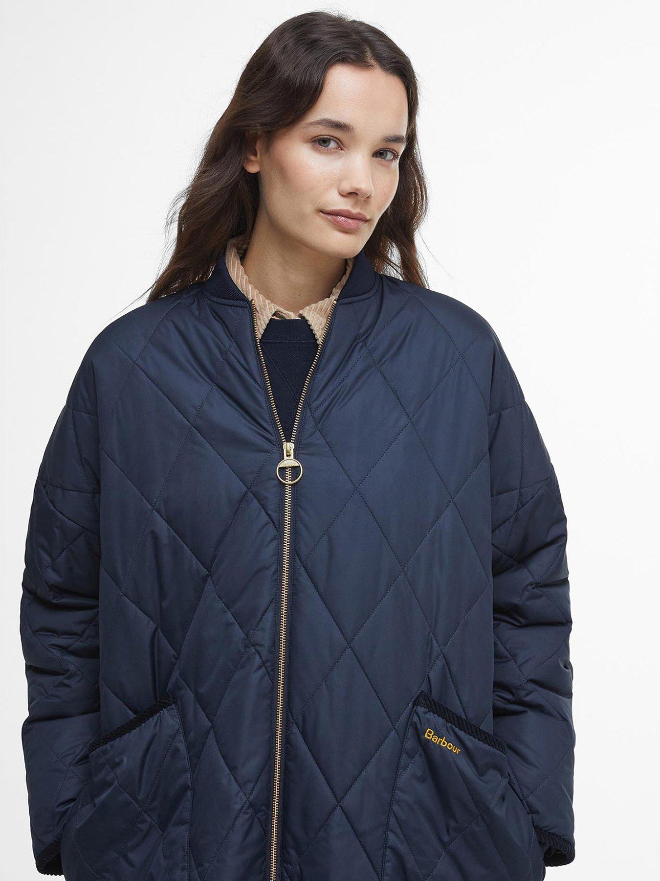 Image 4 of 6 of Barbour Rhea Quilted Coat - Navy