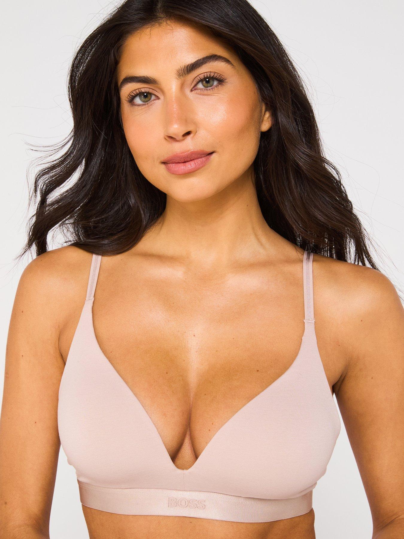 Image of BOSS Triangle Padded Bea Bralette - Beige