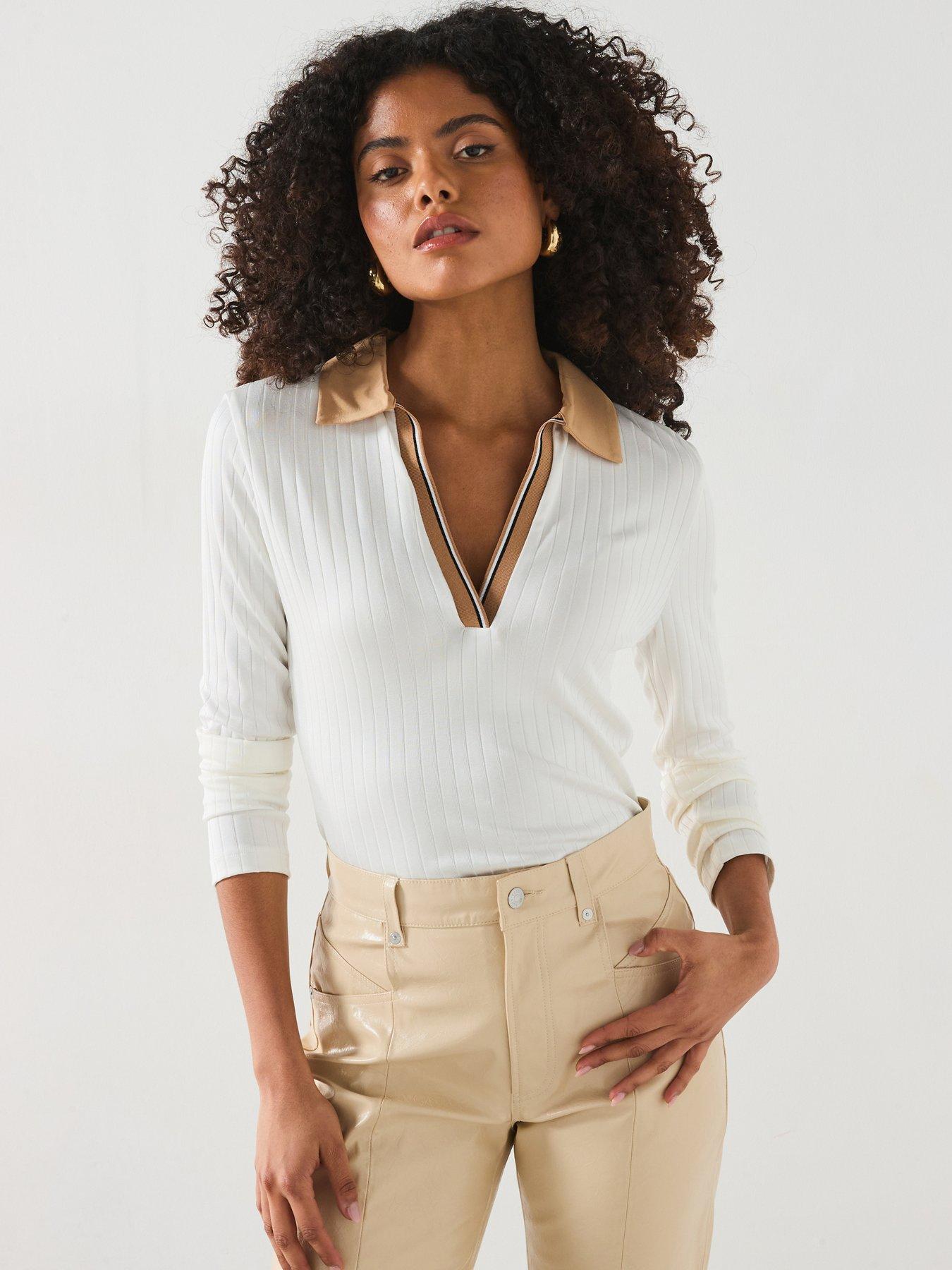 boss-elanny-long-sleeve-polo-top-whitefront