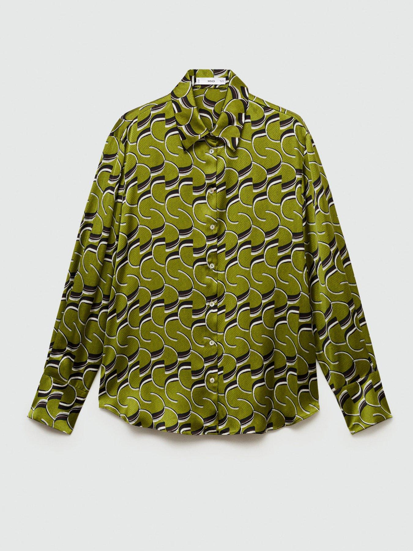 mango-printed-satin-shirt-green