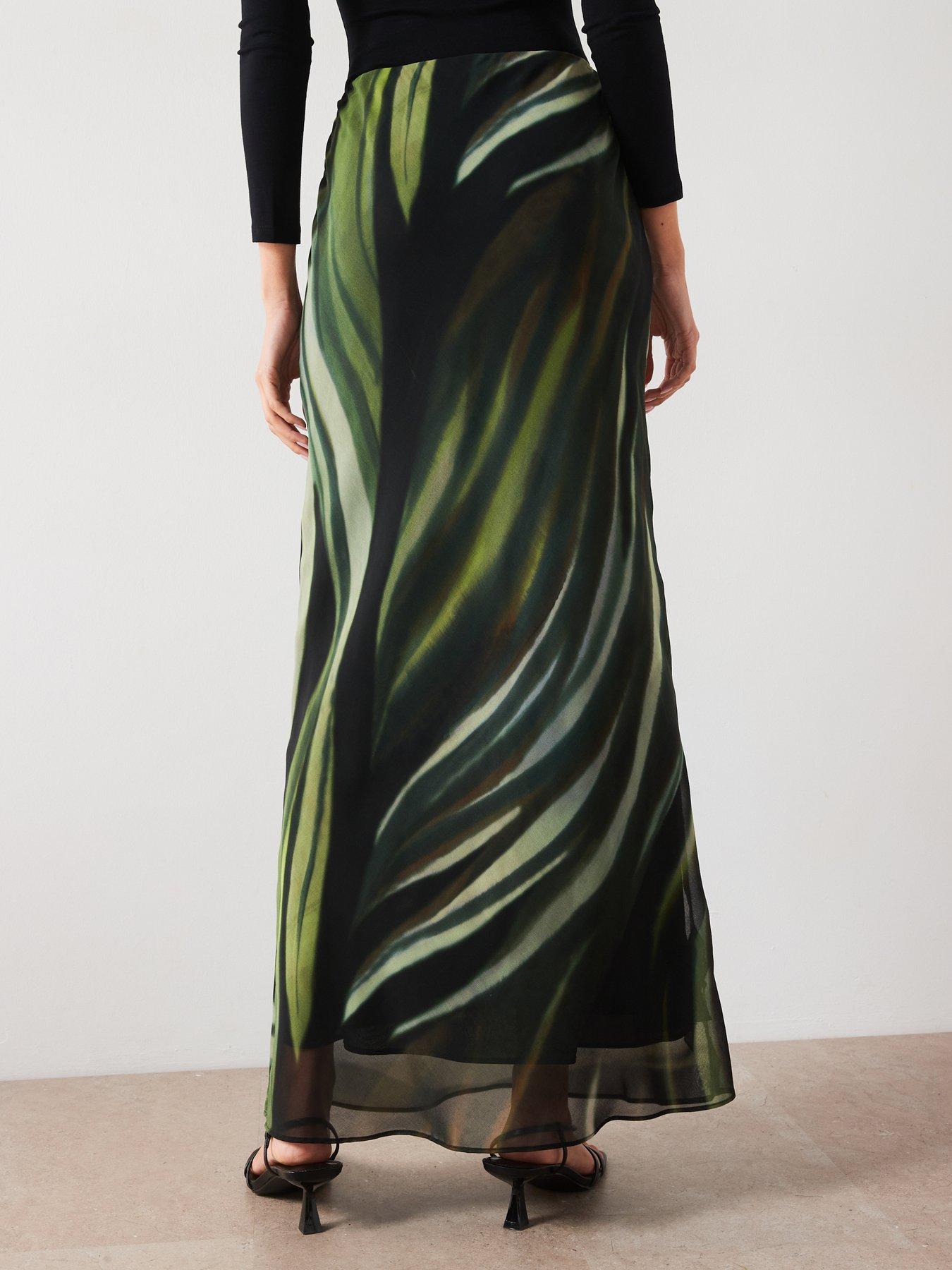 mango-printed-mesh-maxi-skirt-blackstillFront