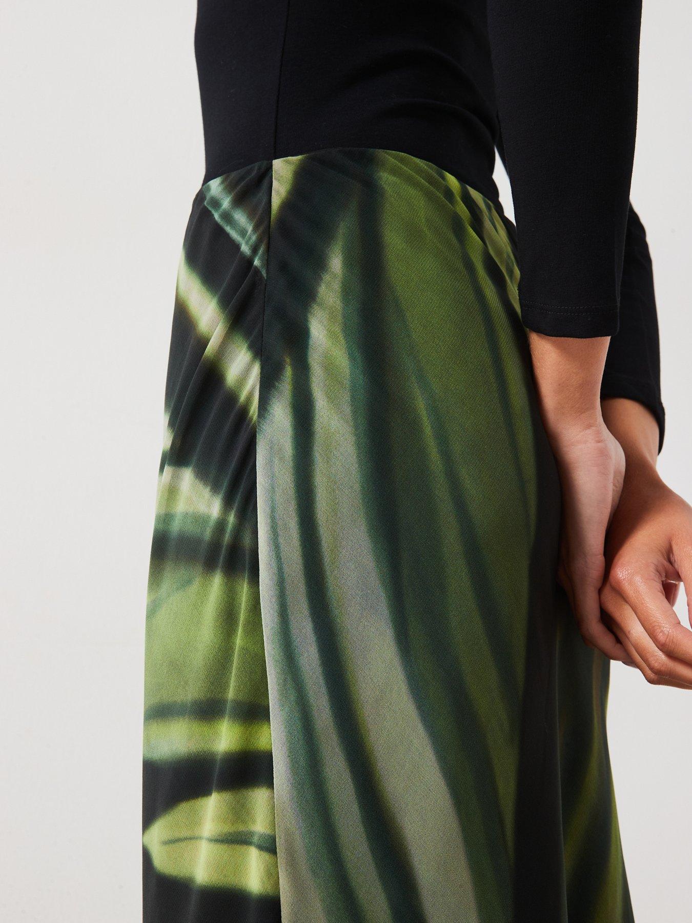 mango-printed-mesh-maxi-skirt-blackdetail