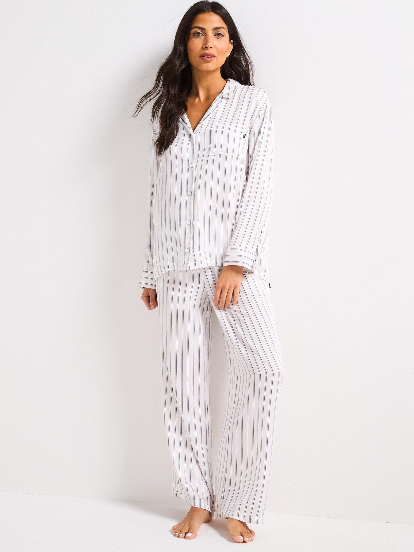 BOSS Stripe Long Pyjama Set - Beige