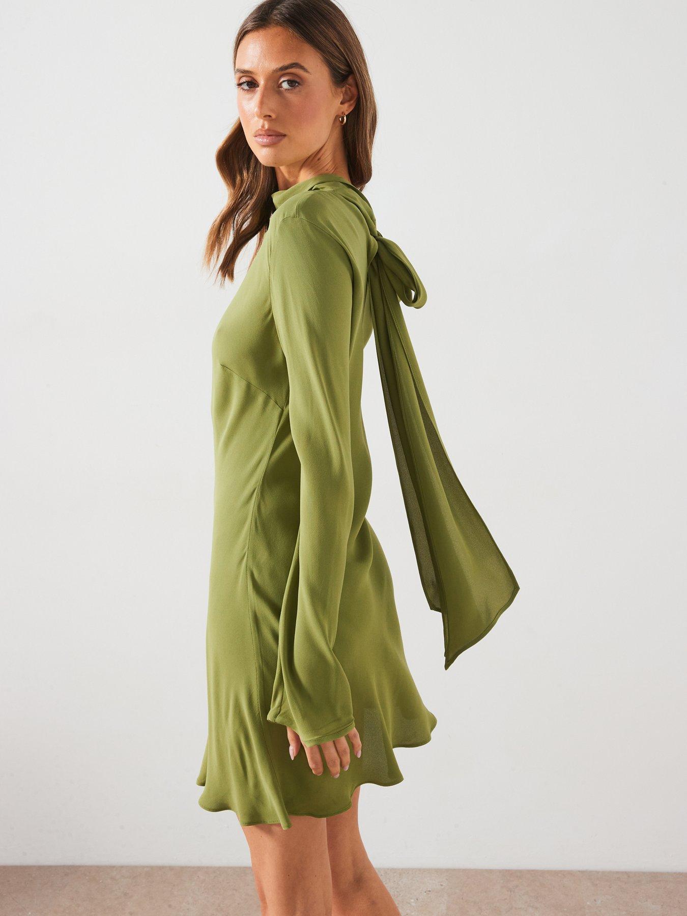 mango-premium-chiffon-dress-greendetail