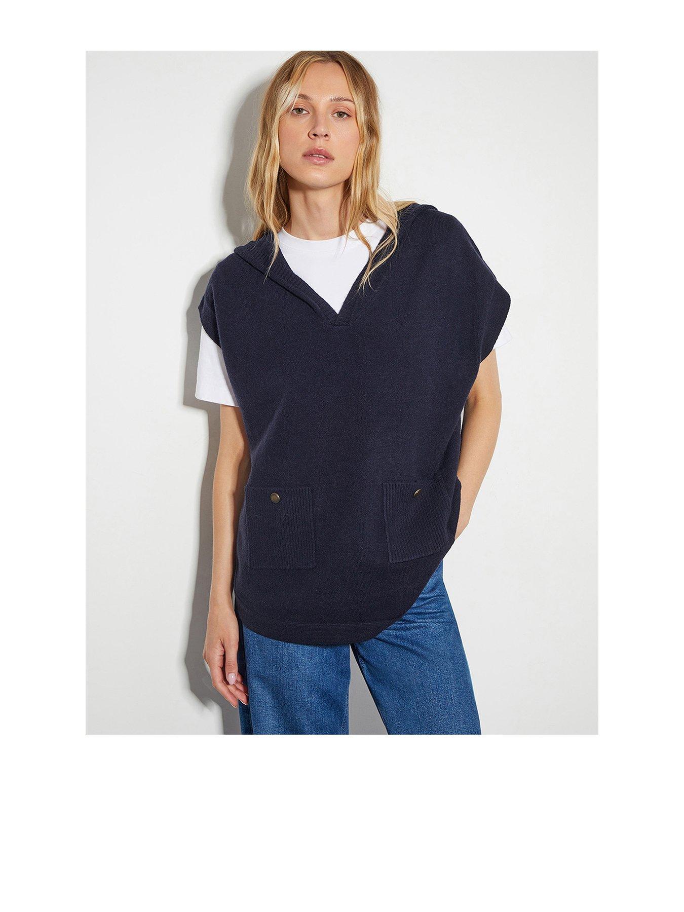 monsoon-pocket-v-neck-poncho-navy