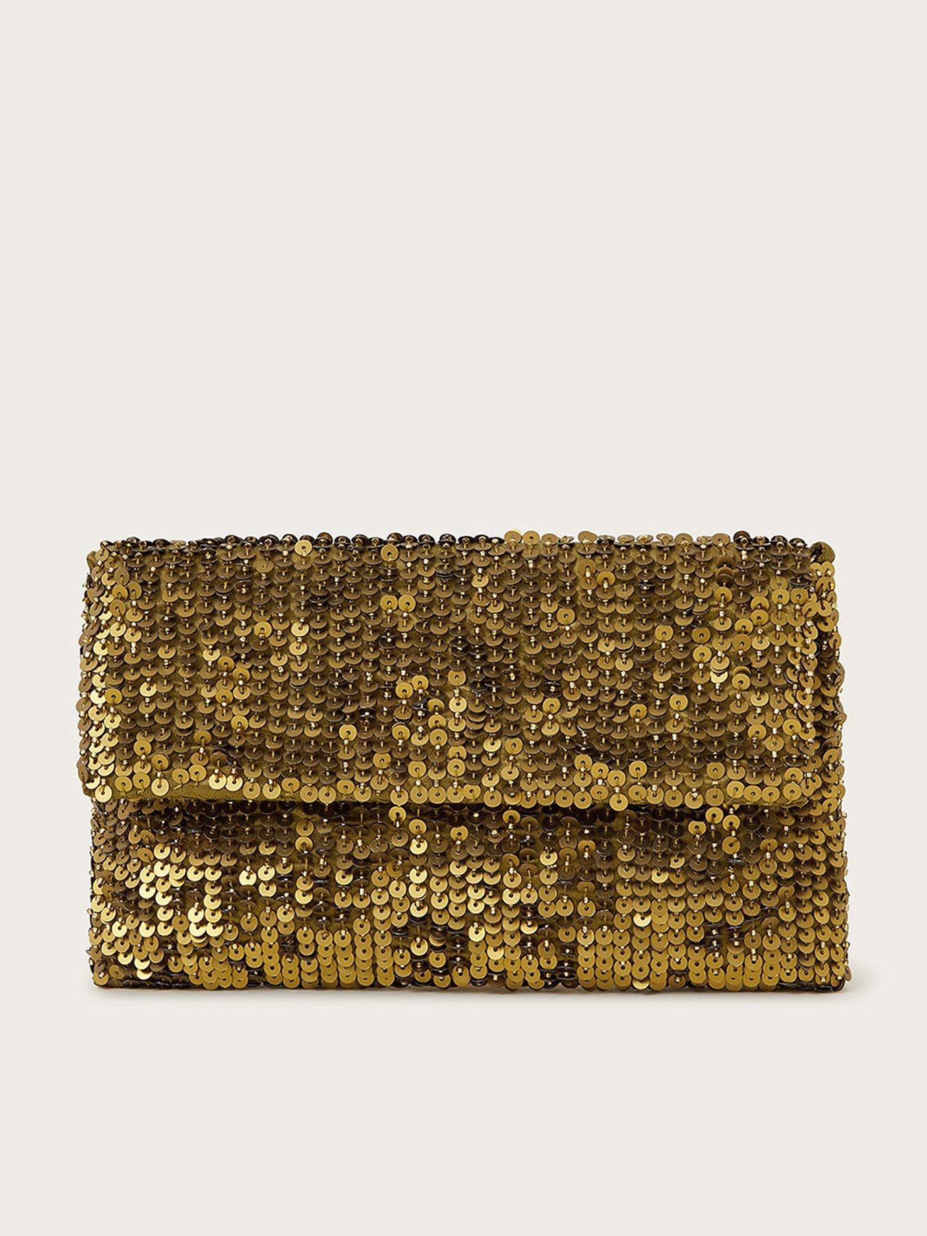 Monsoon Sofia Sequin Clutch Bronze Very Ireland