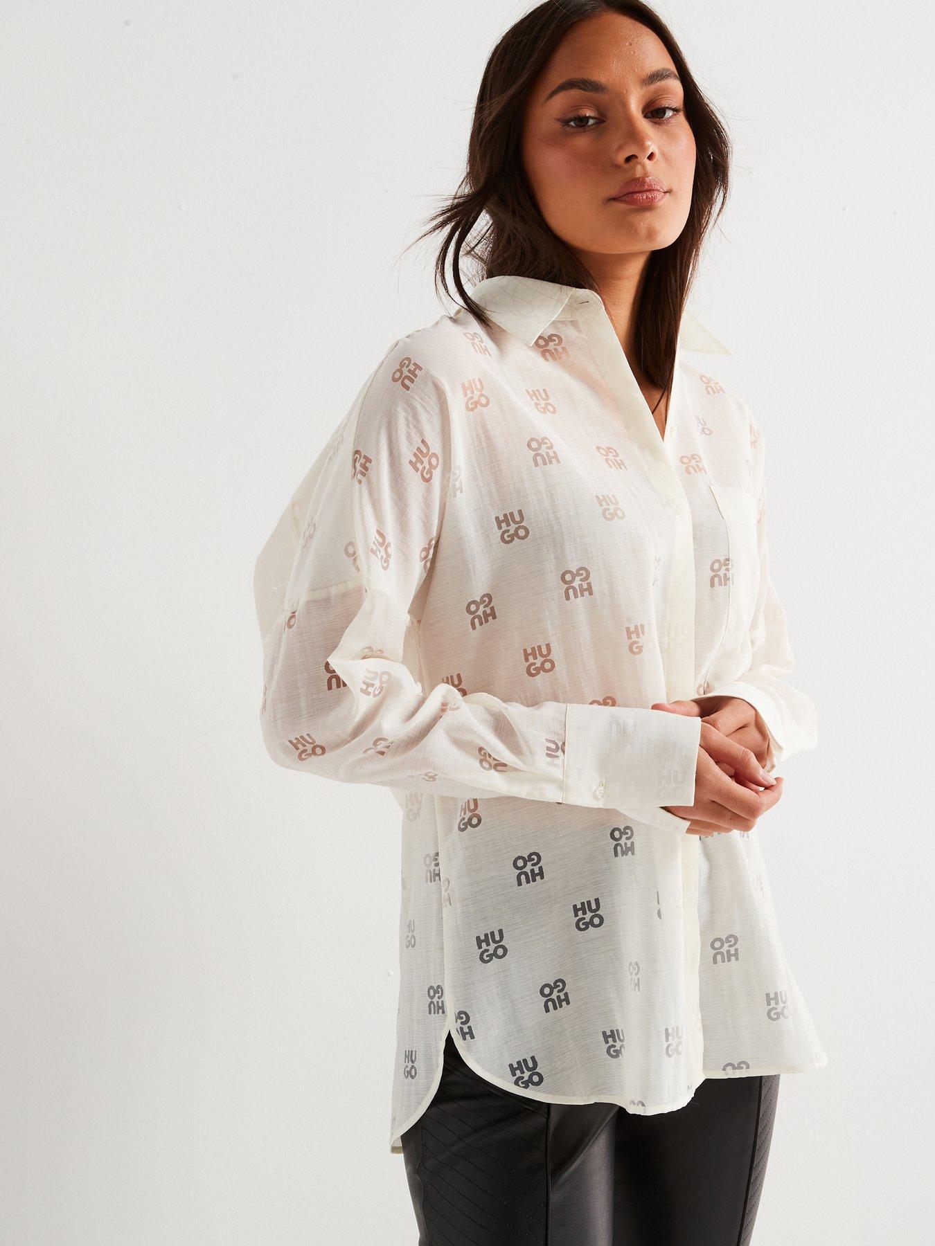 hugo-essence-all-over-logo-shirt-whitedetail