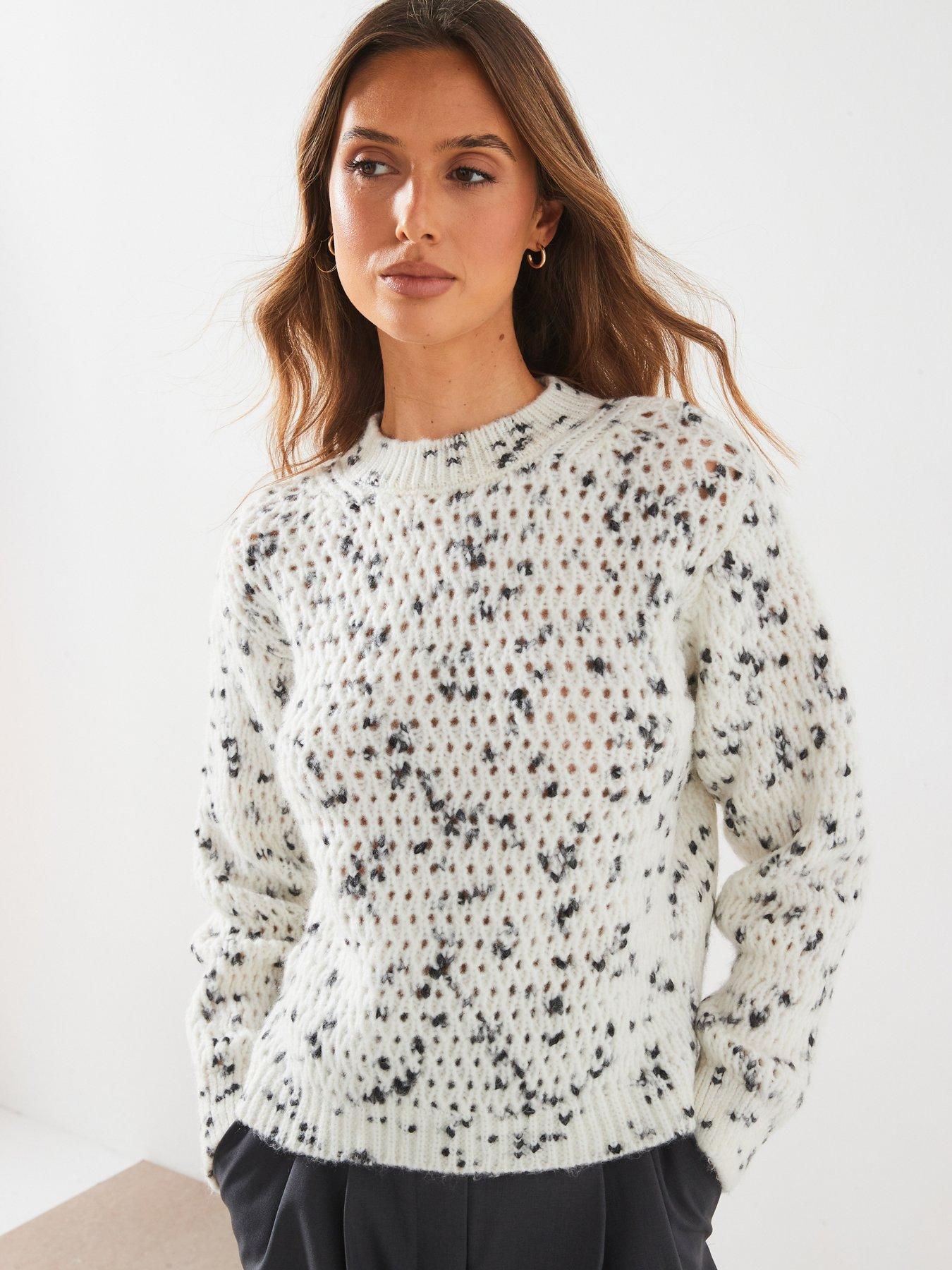 mango-texture-marl-jumper-white