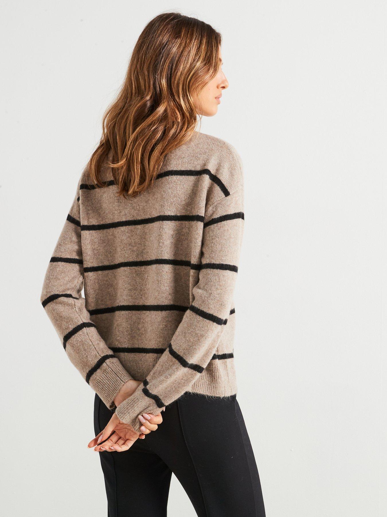 mango-knit-striped-sweater-brownstillFront