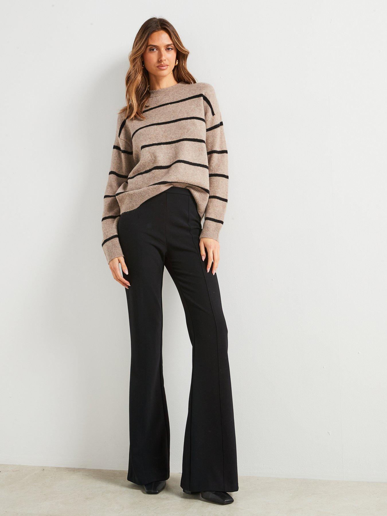 mango-knit-striped-sweater-brownoutfit