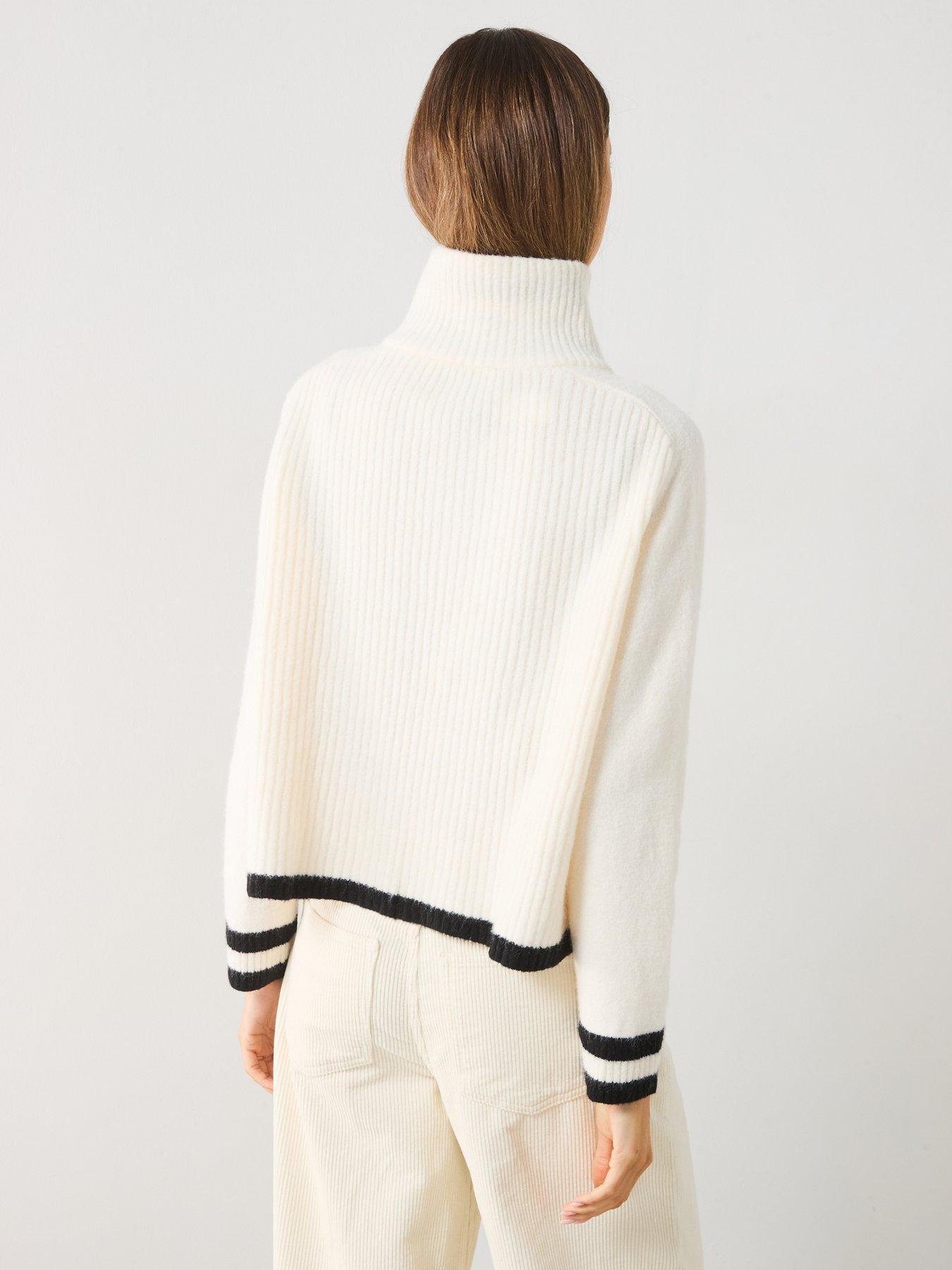 mango-quarter-zip-knitted-jumper-creamblackstillFront