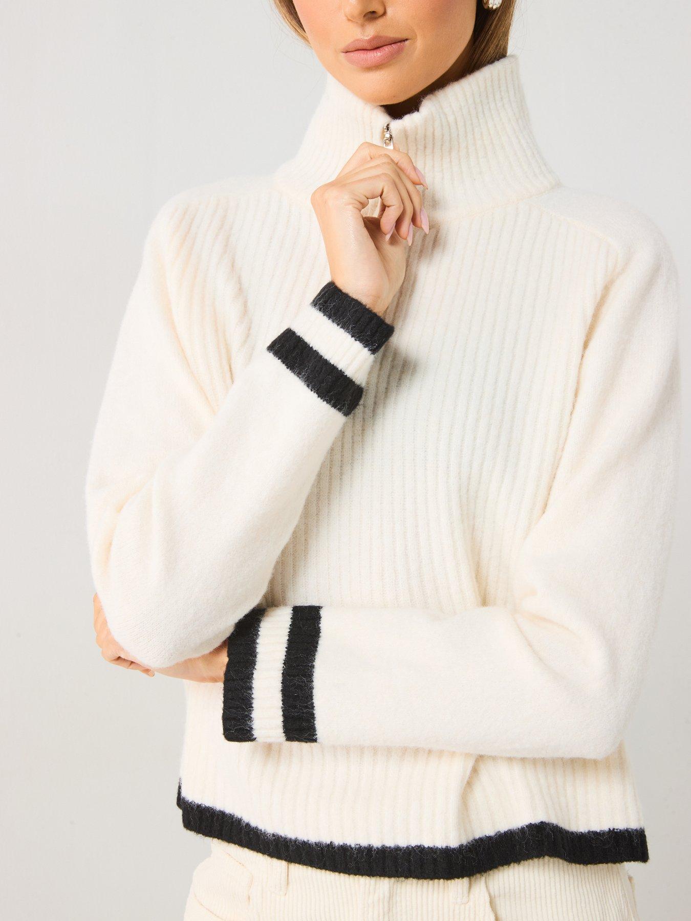 mango-quarter-zip-knitted-jumper-creamblackdetail