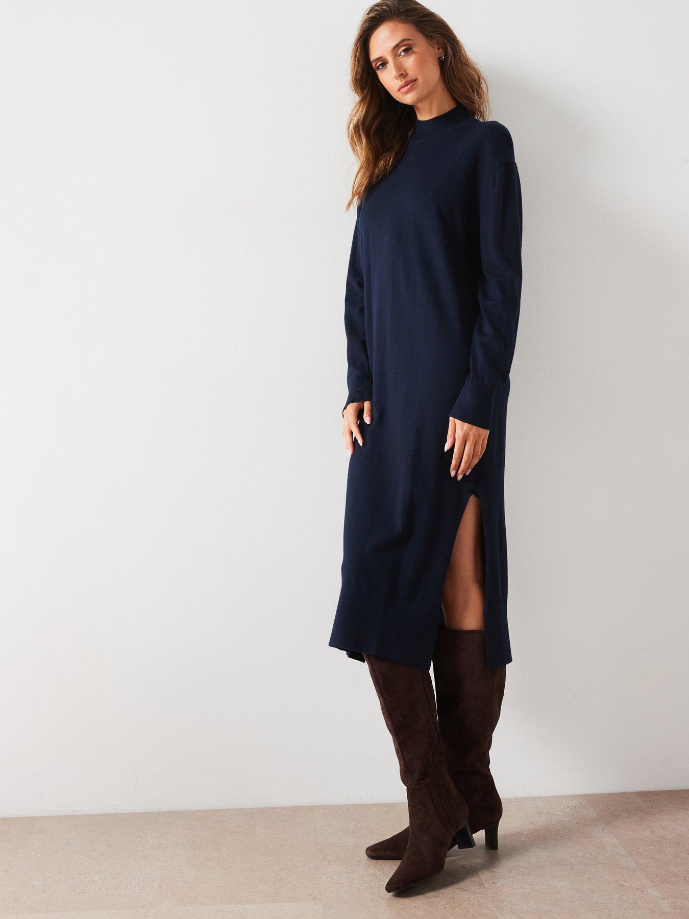 Mango Vieira Dress Navy Very Ireland