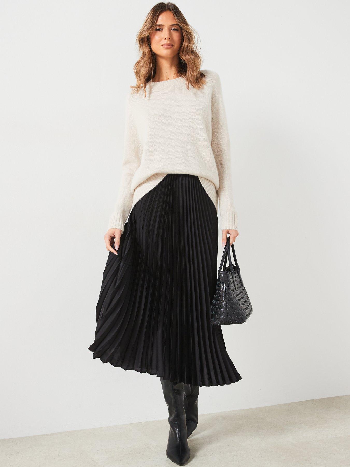 mango-pleated-long-skirt-blackback