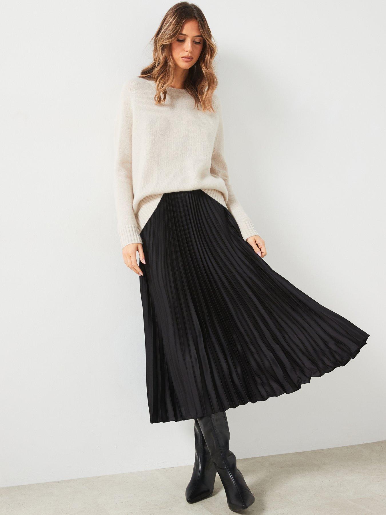 mango-pleated-long-skirt-blackdetail