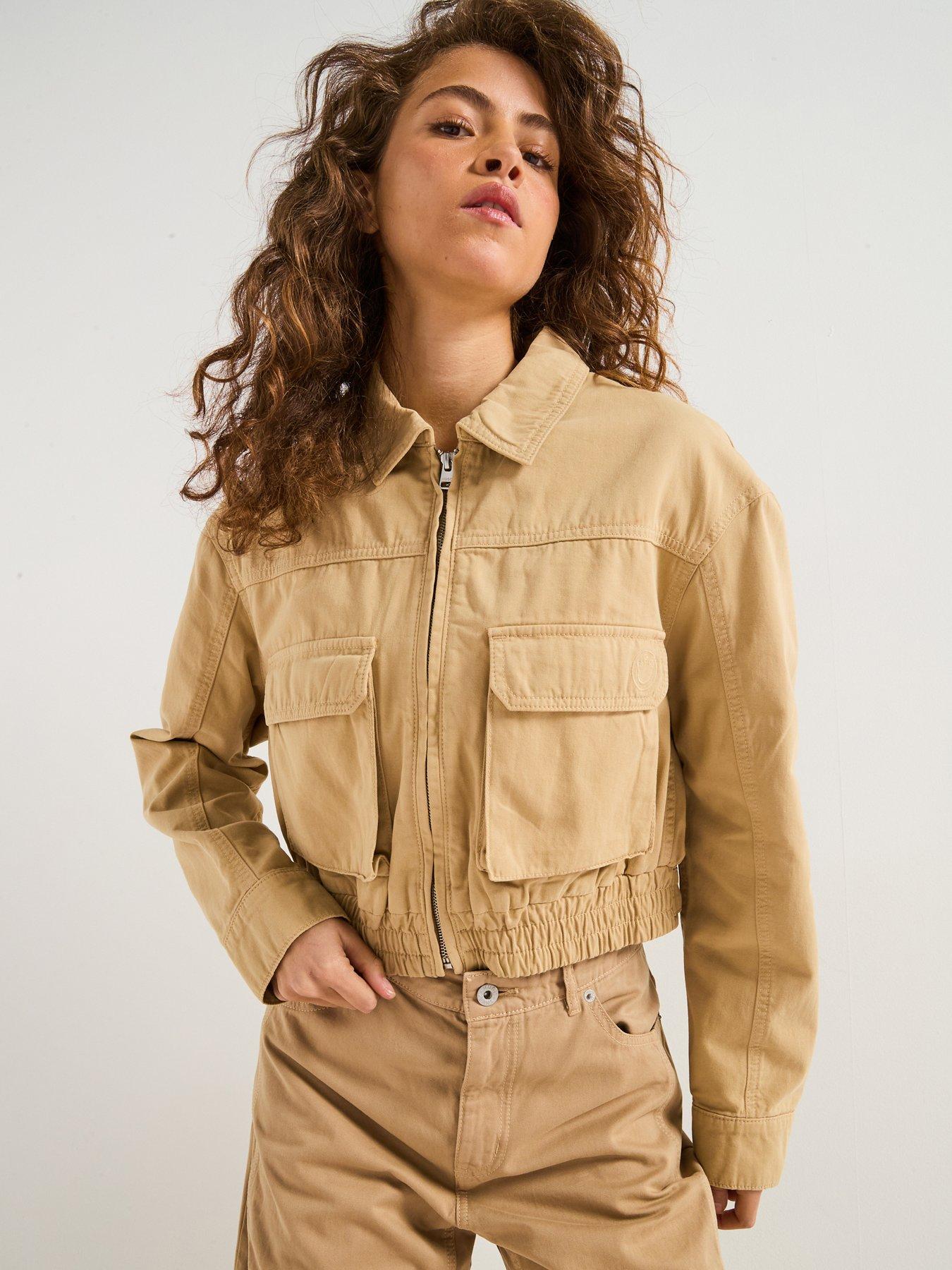 undefined Adana Cropped Shacket - Beige