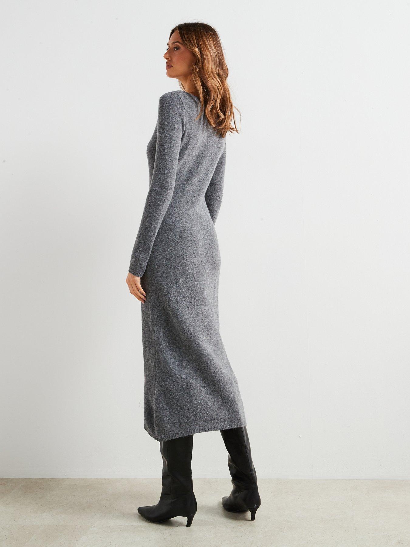 mango-knit-midi-dress-greystillFront