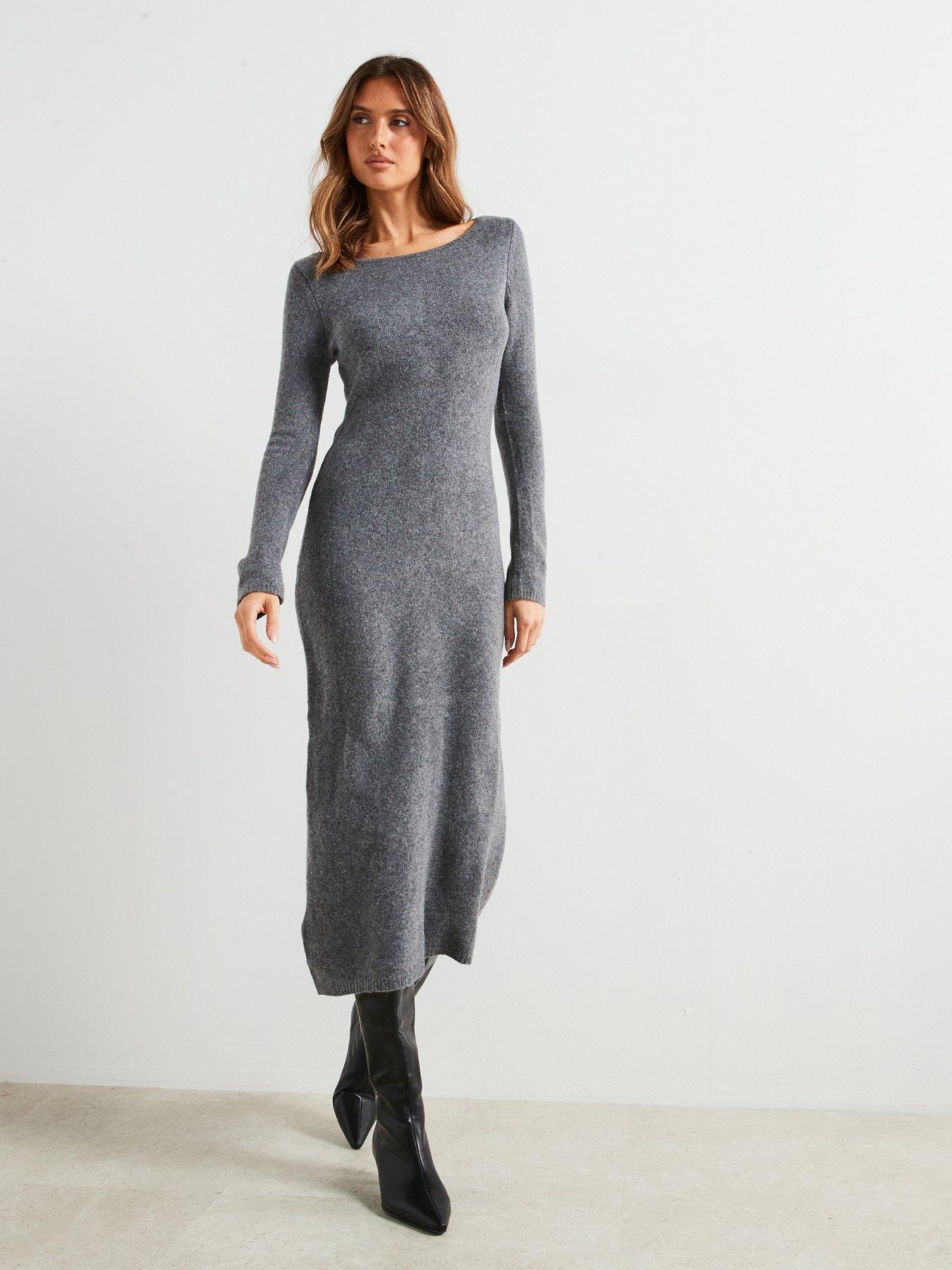 mango-knit-midi-dress-greyoutfit