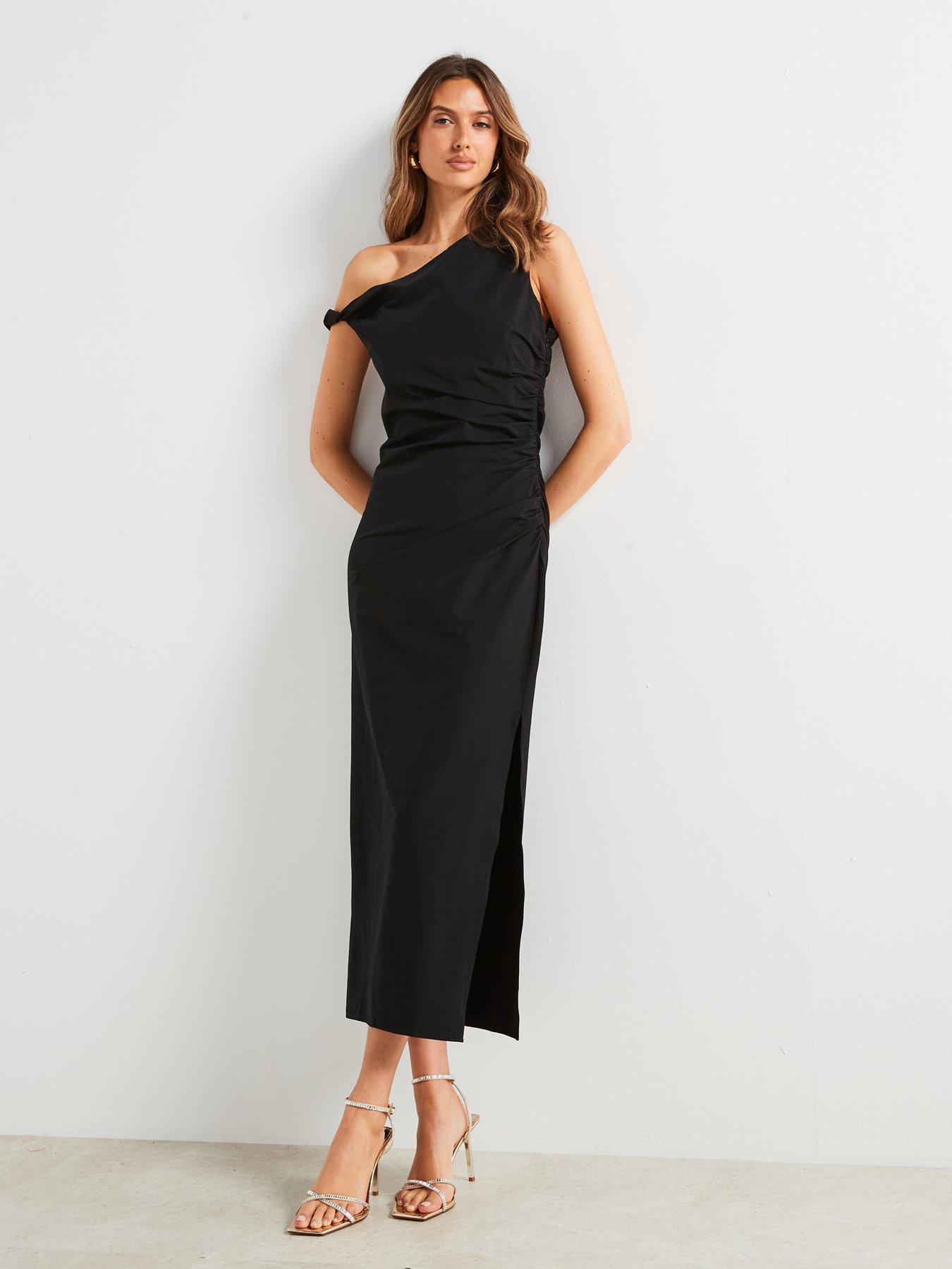 mango-asymmetrical-dress-with-gathered-details-blackback