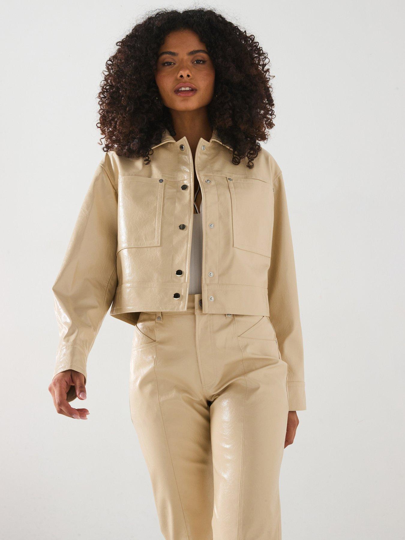 Image of BOSS Jelt PU Jacket - Beige