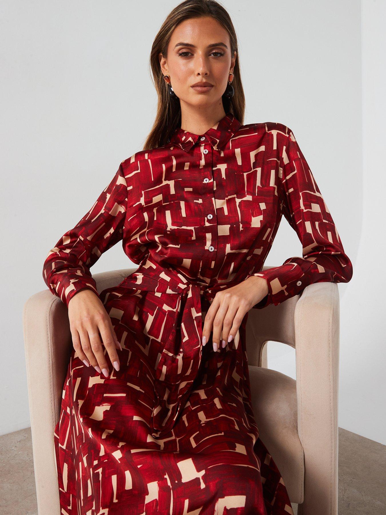 mango-geometric-print-midi-shirt-dress-redoutfit