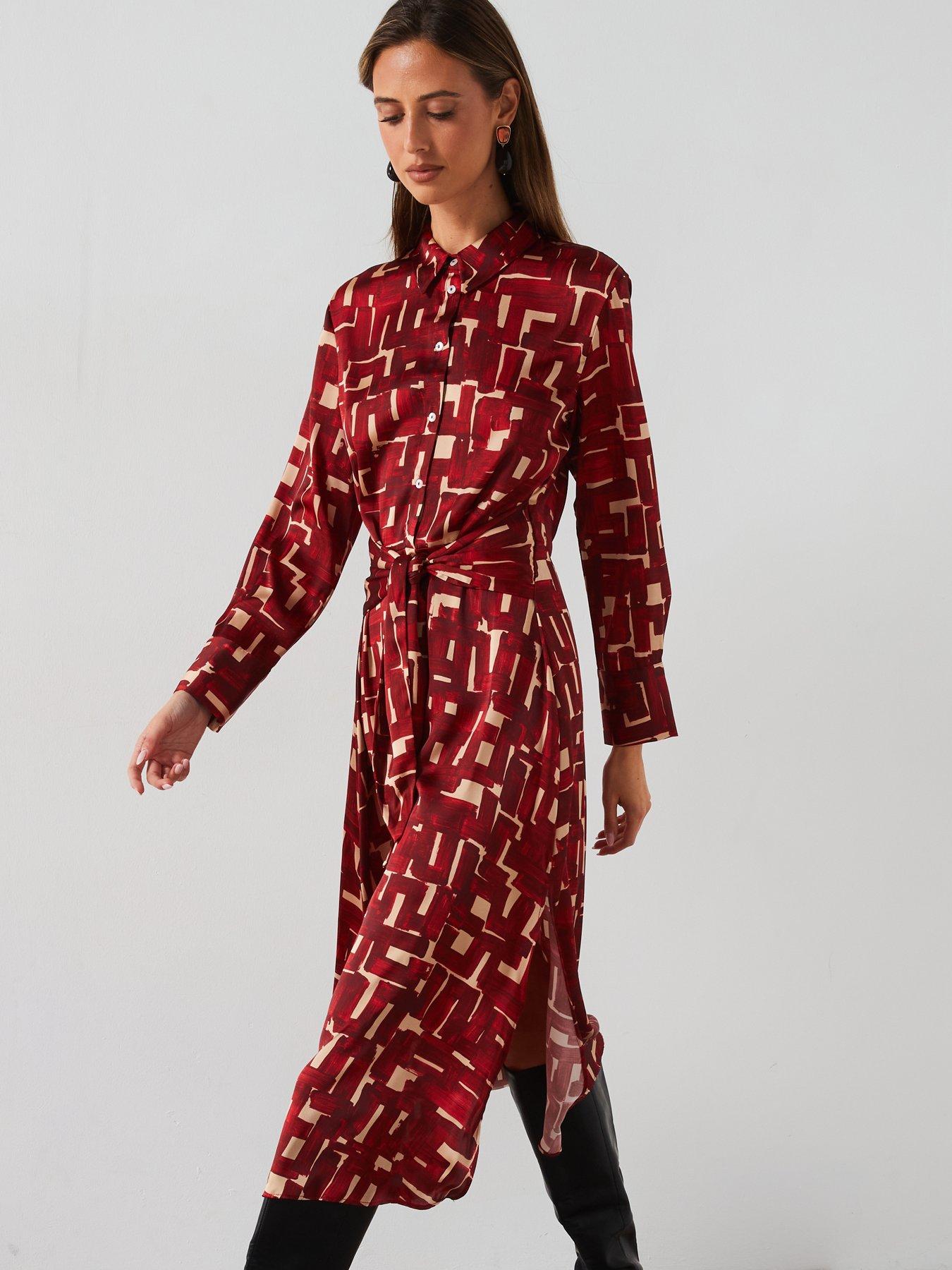 mango-geometric-print-midi-shirt-dress-reddetail