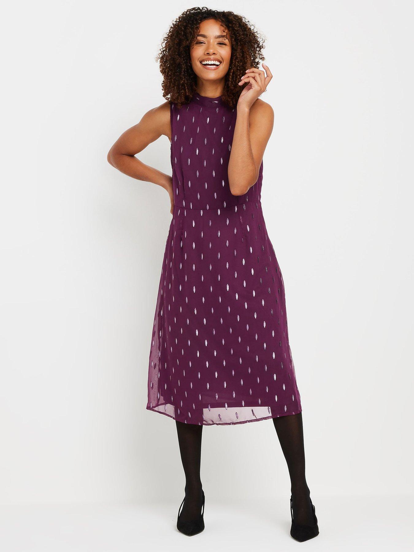 mco-metallic-high-neck-dress-purple