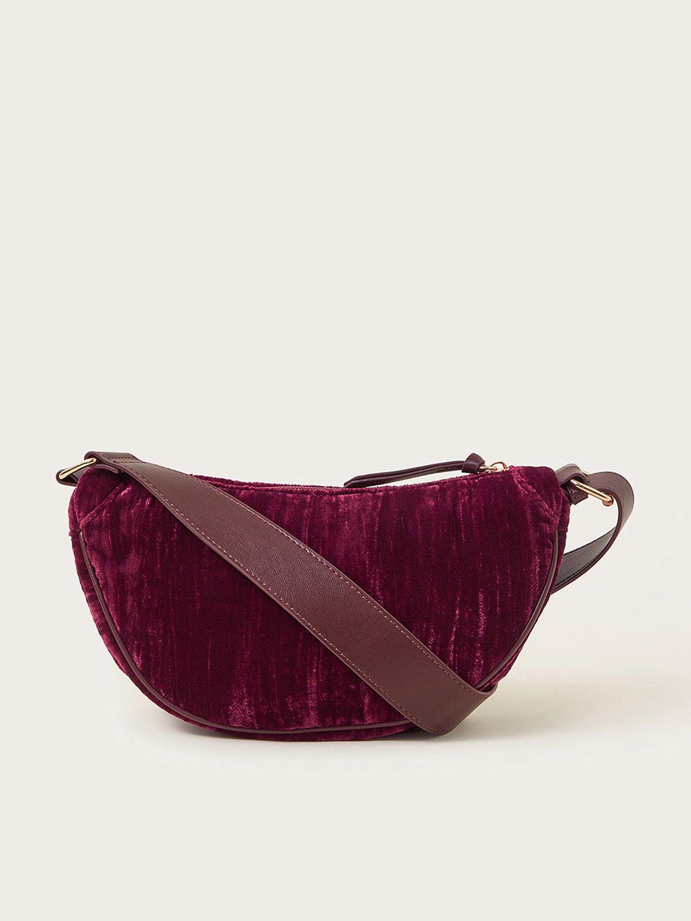 monsoon-val-crushed-velvet-bag-burgundyfront