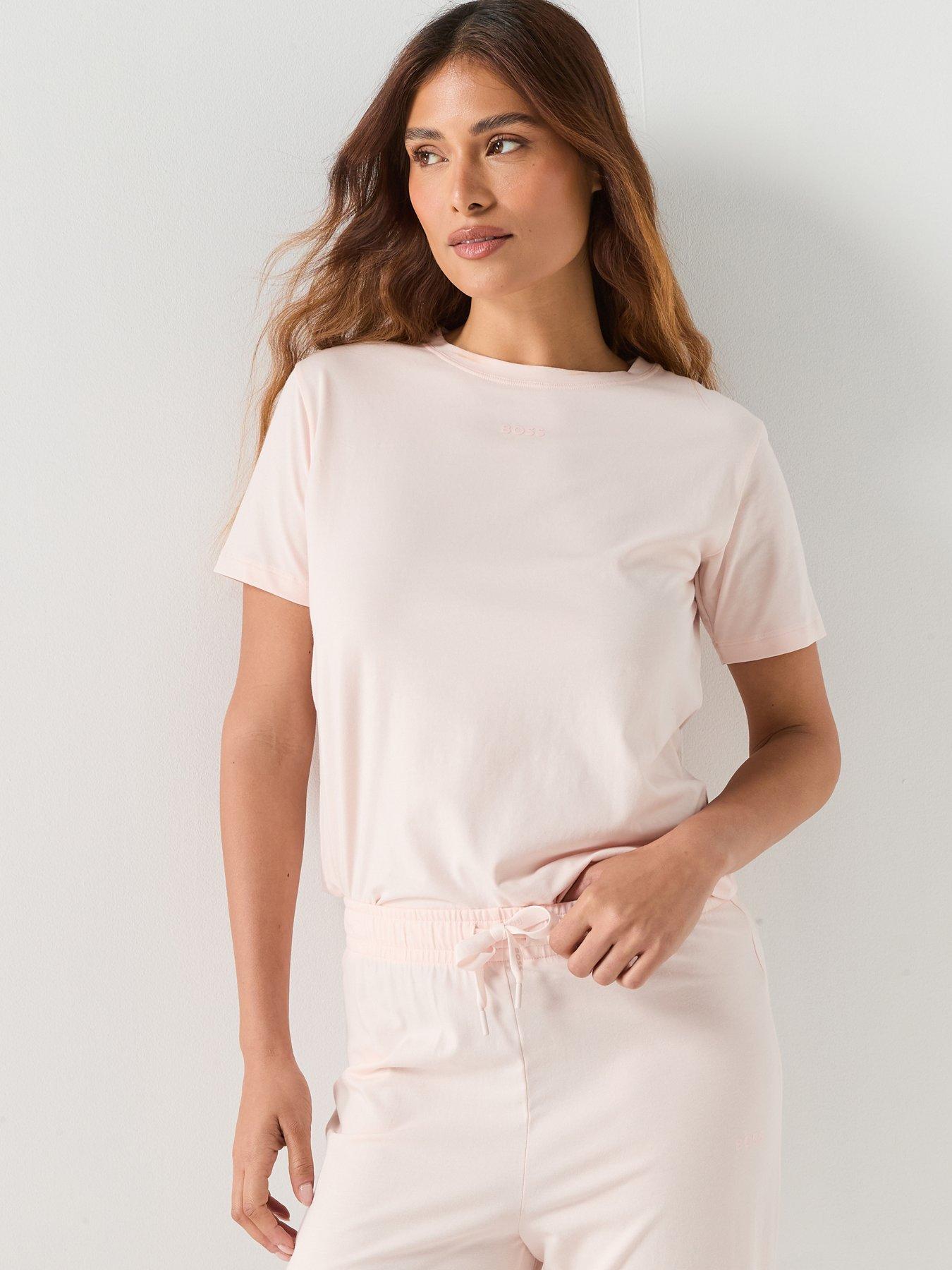 Image 1 of 5 of BOSS Logo Pyjama T-Shirt - Pink