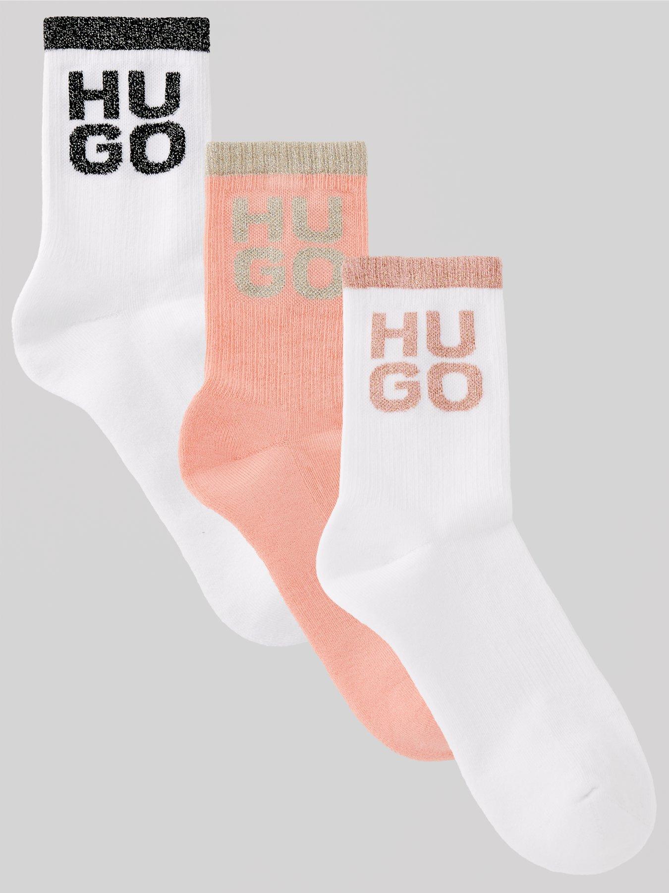 hugo-3-pack-logo-ribbed-ankle-socks-multi