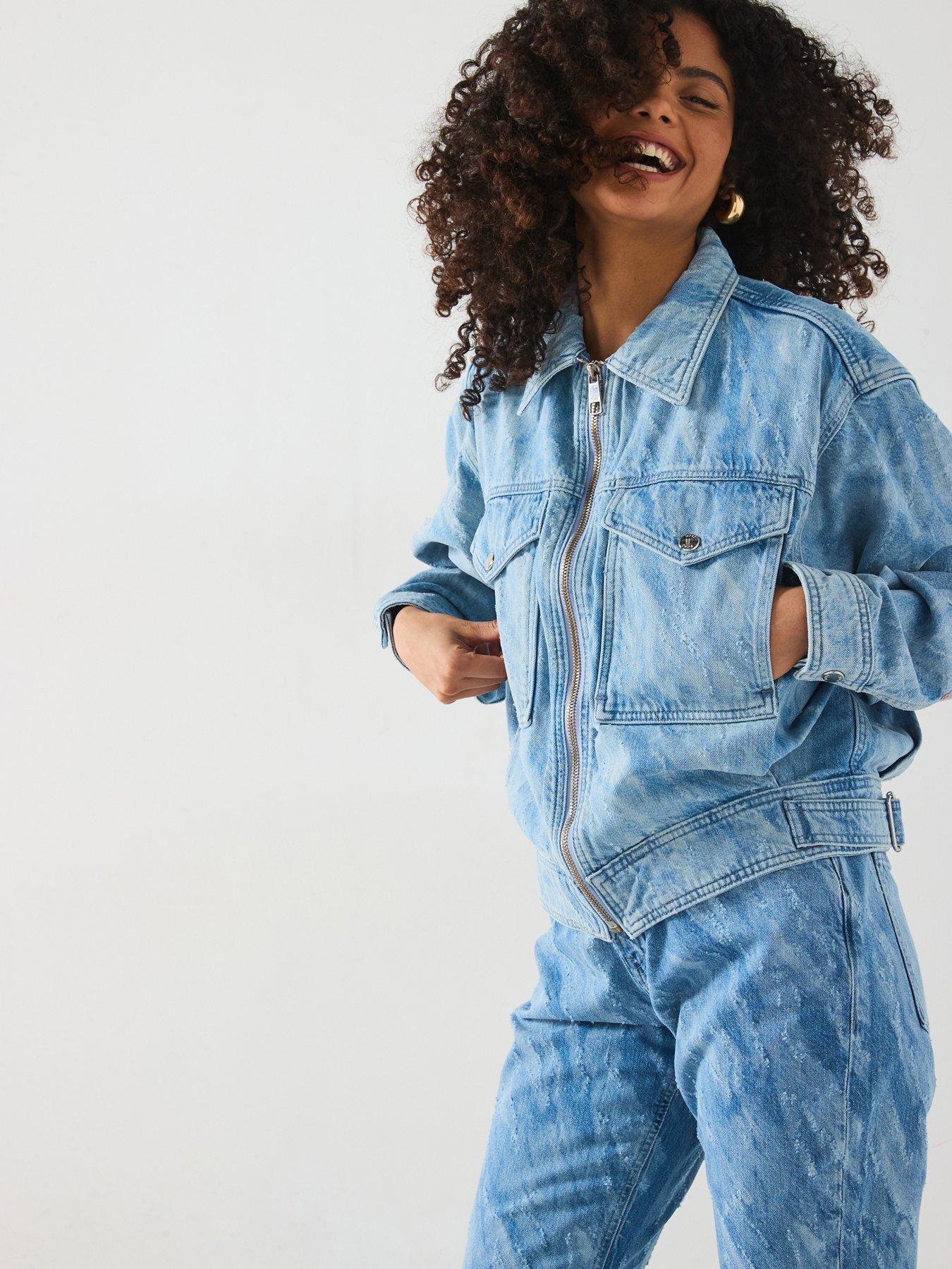Image of BOSS Denim Bomber Trucker Jacket - Blue