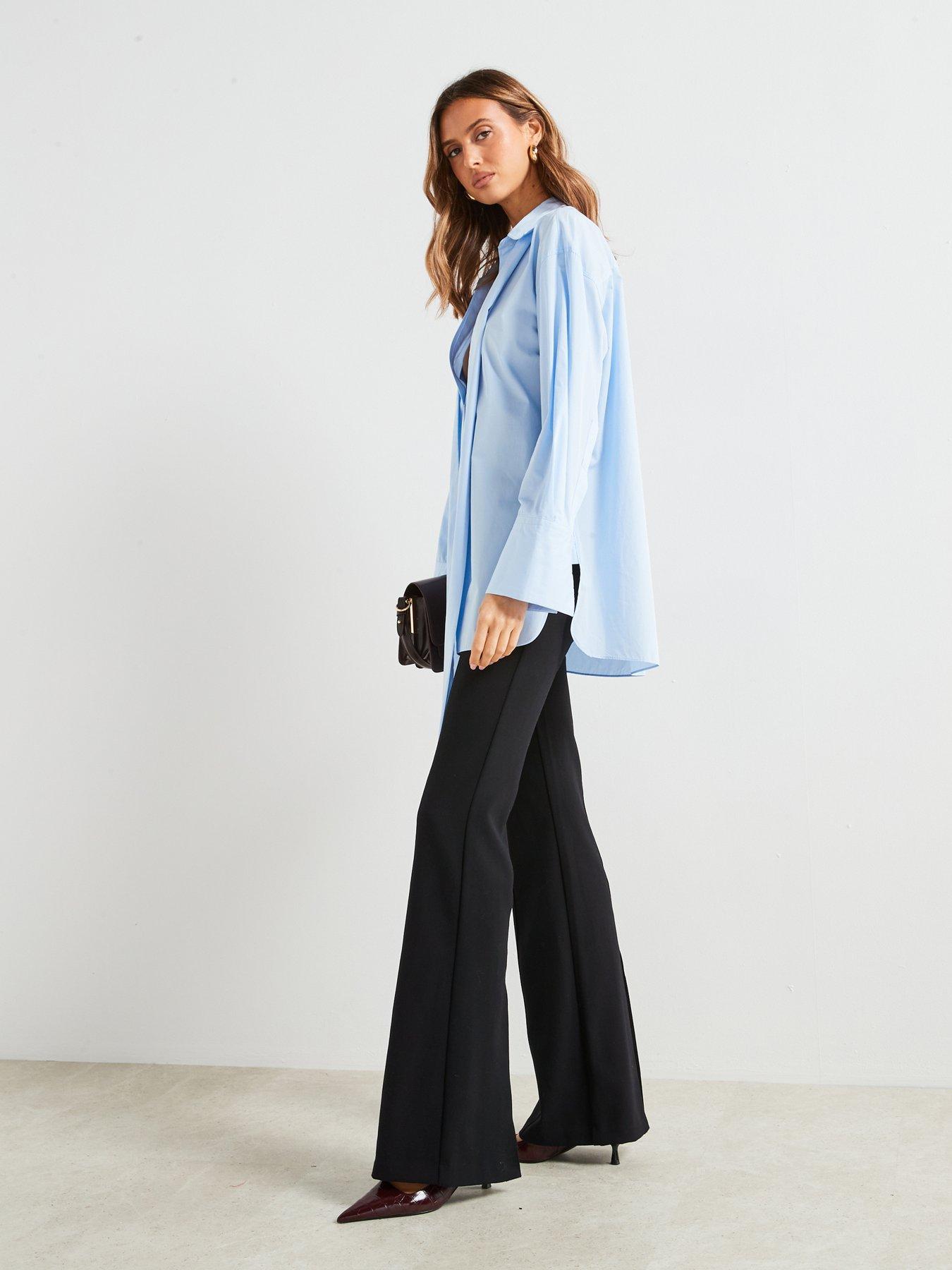 mango-premium-chiffon-tie-neck-shirt-blueoutfit