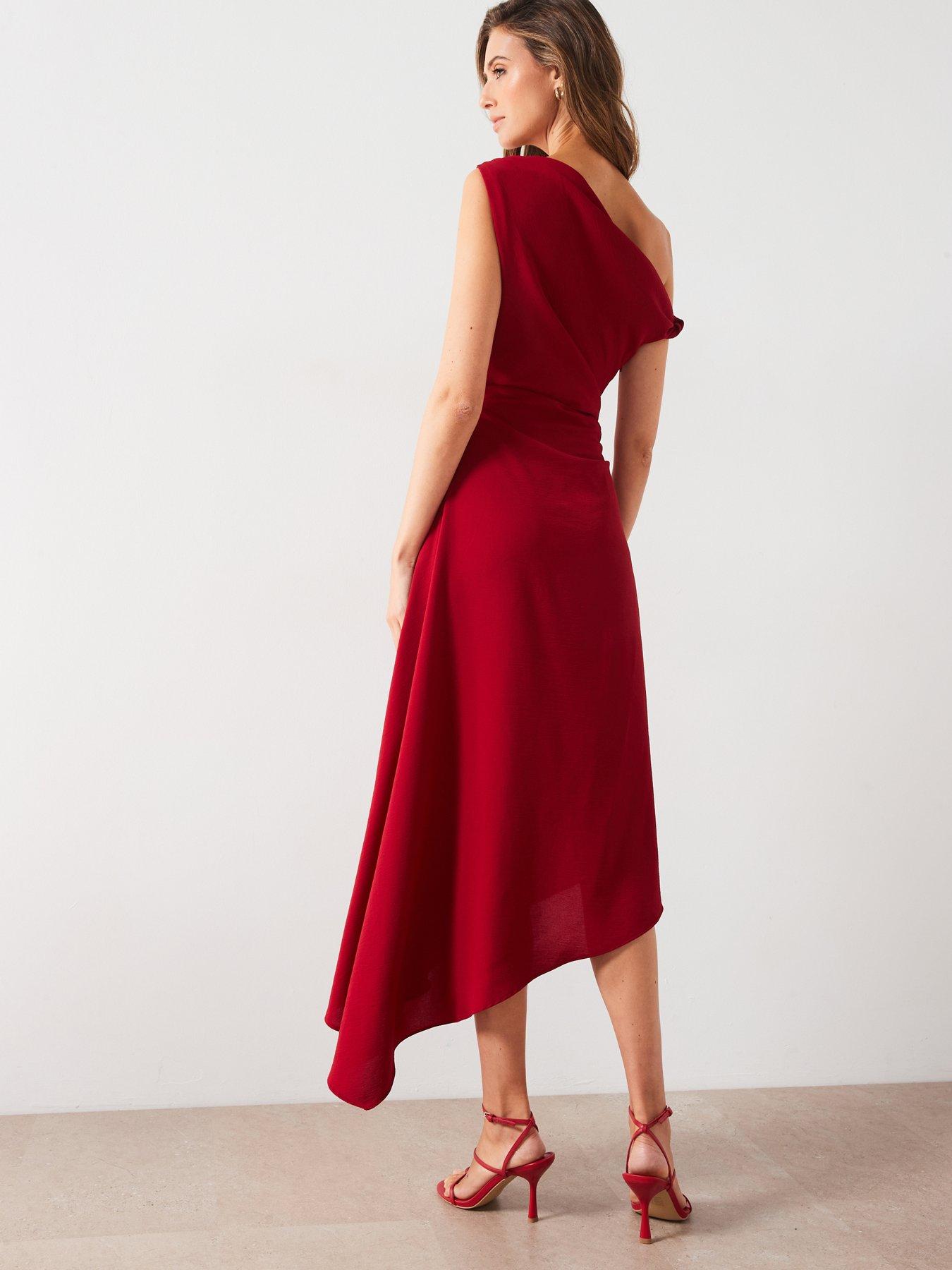 mango-asymmetric-midi-dress-redstillFront