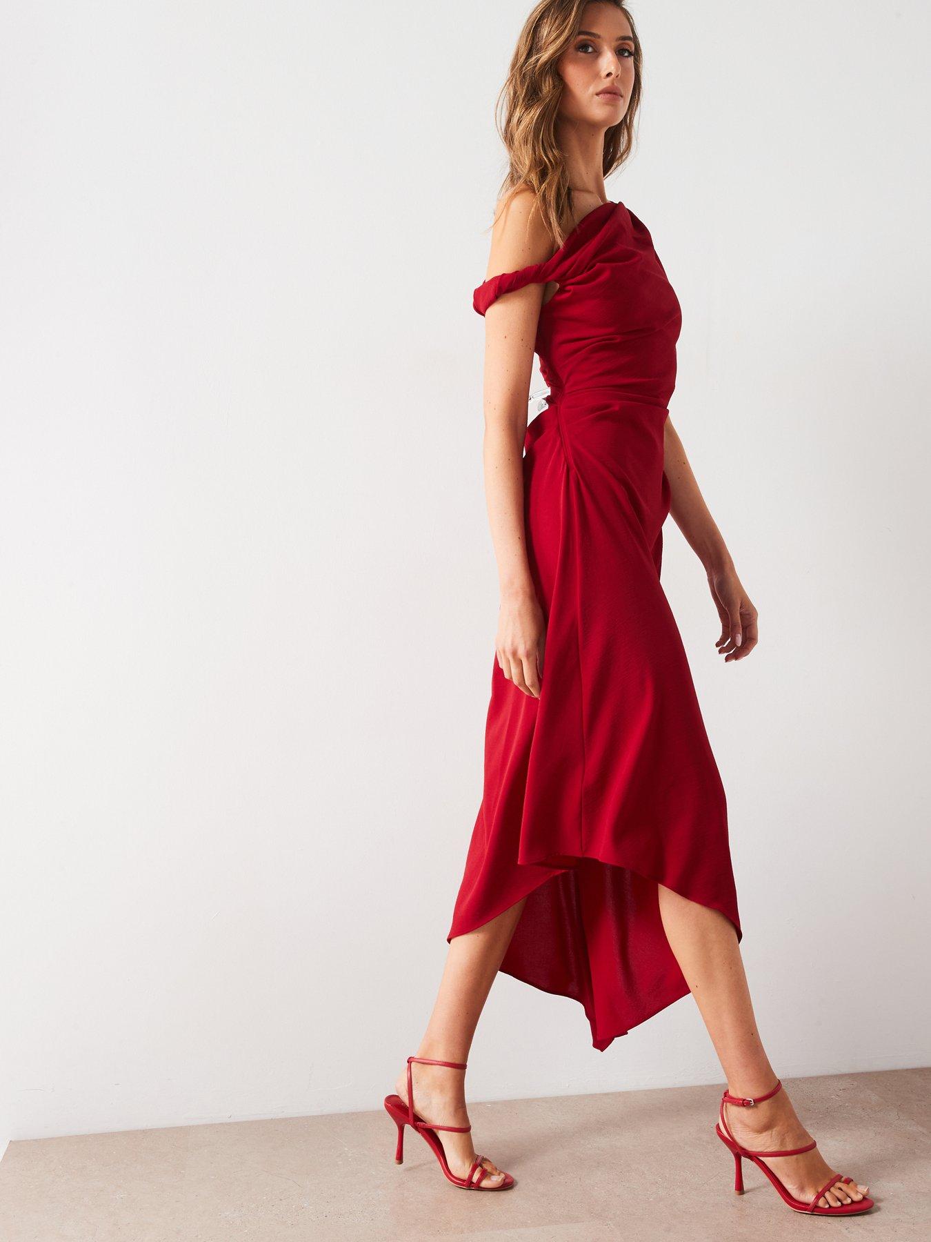 mango-asymmetric-midi-dress-redback